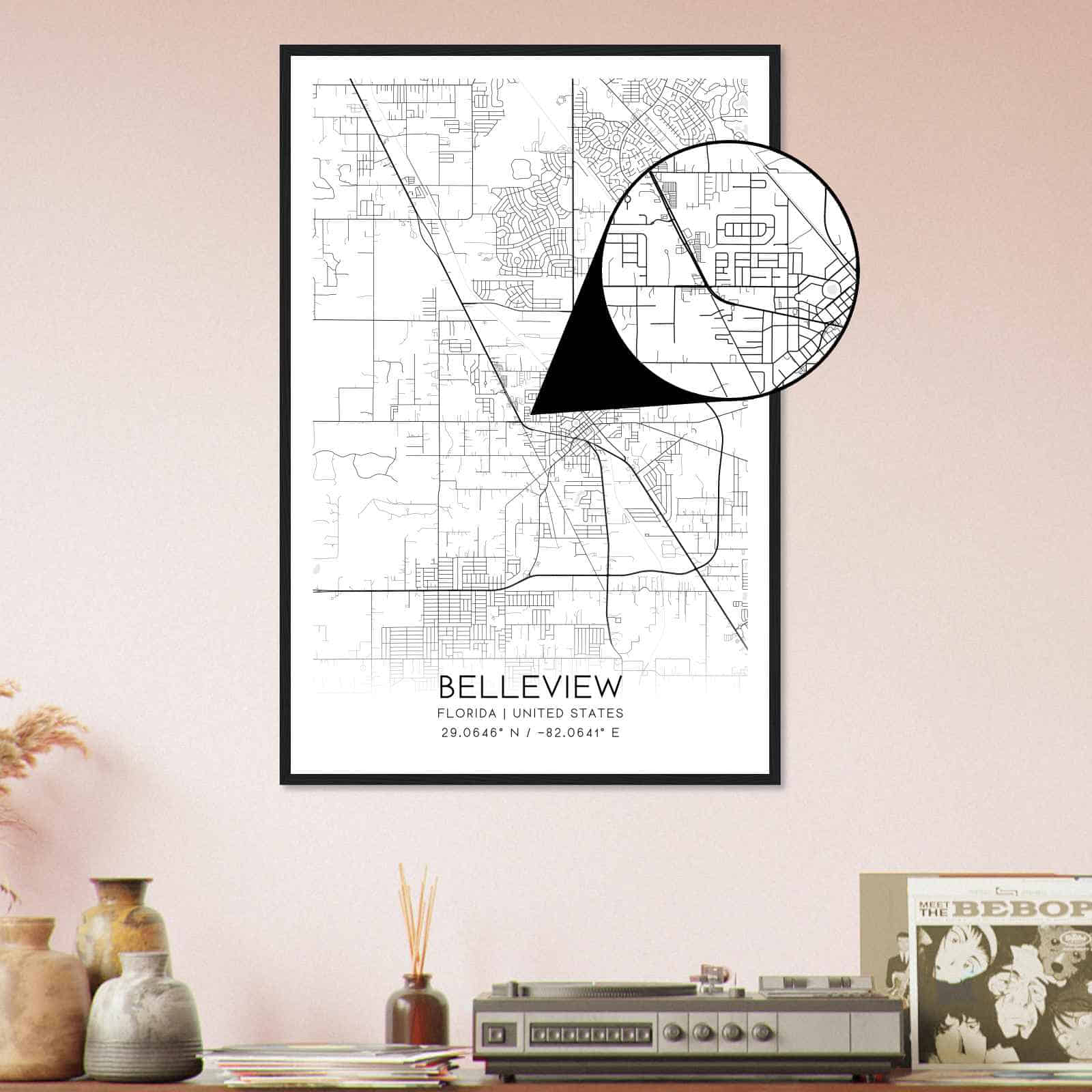 Deerfield Kansas Map Poster, Modern Home Decor Wall Art Print (Copy)