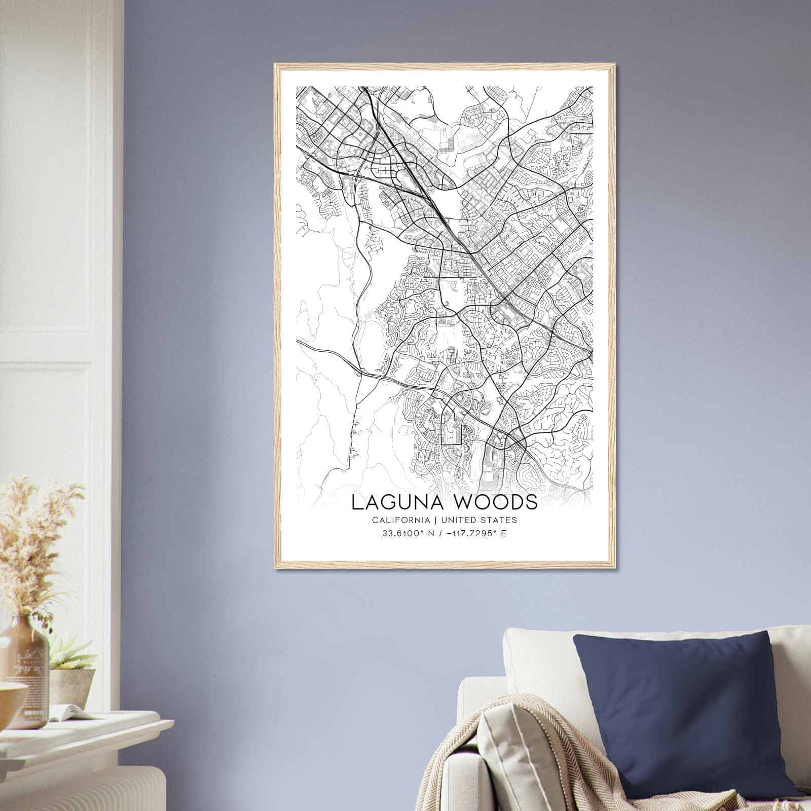 Deerfield Kansas Map Poster, Modern Home Decor Wall Art Print (Copy)