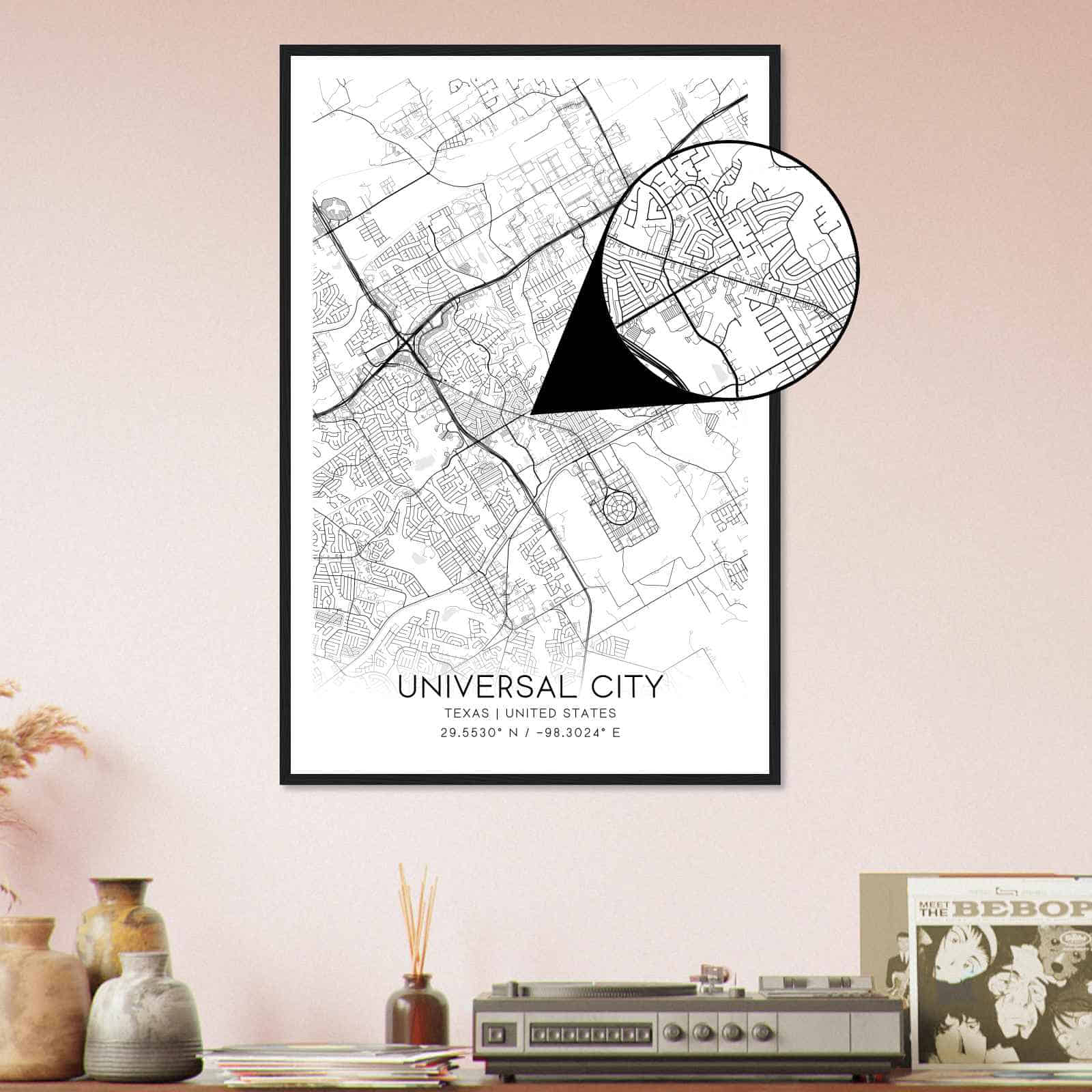 Deerfield Kansas Map Poster, Modern Home Decor Wall Art Print (Copy)