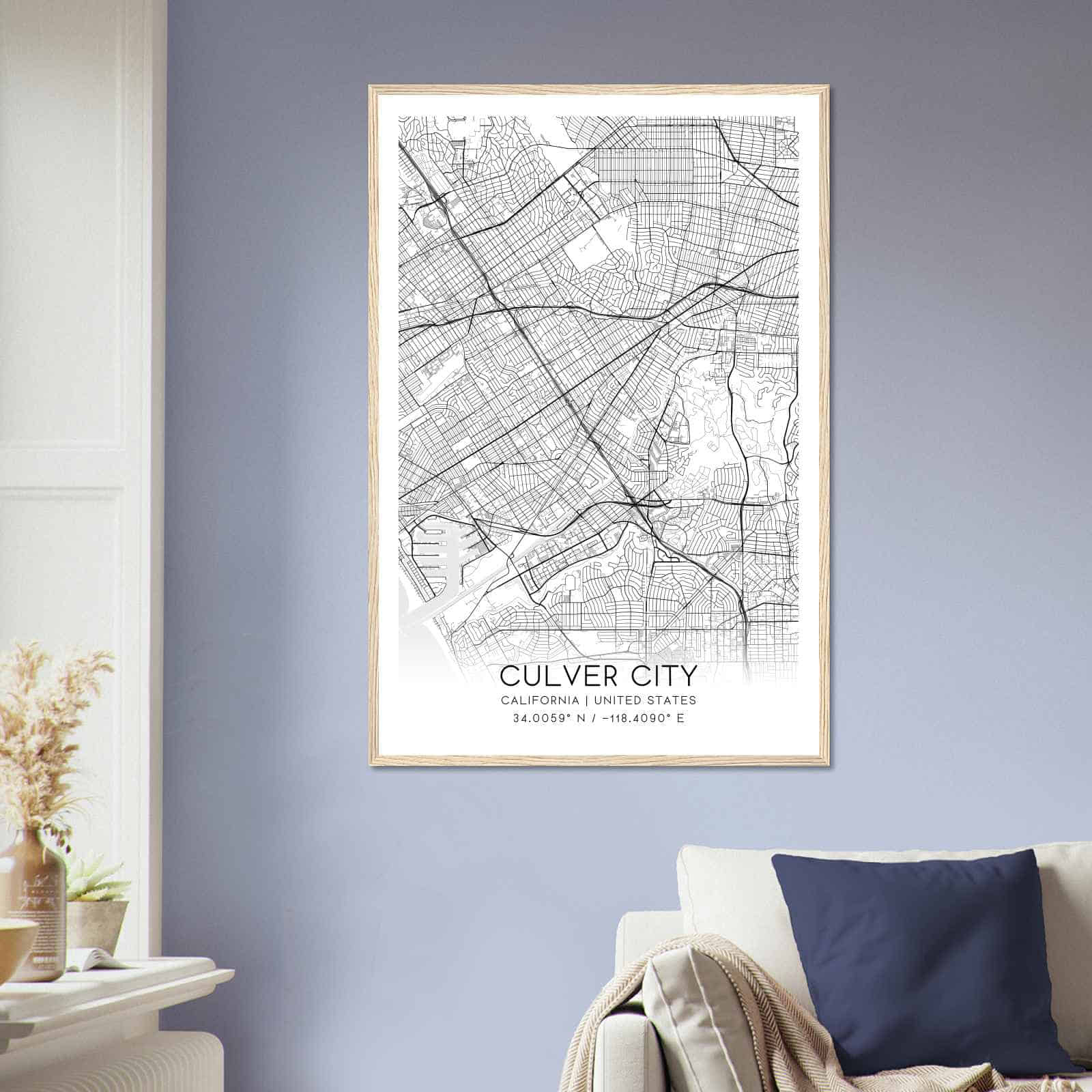 Deerfield Kansas Map Poster, Modern Home Decor Wall Art Print (Copy)