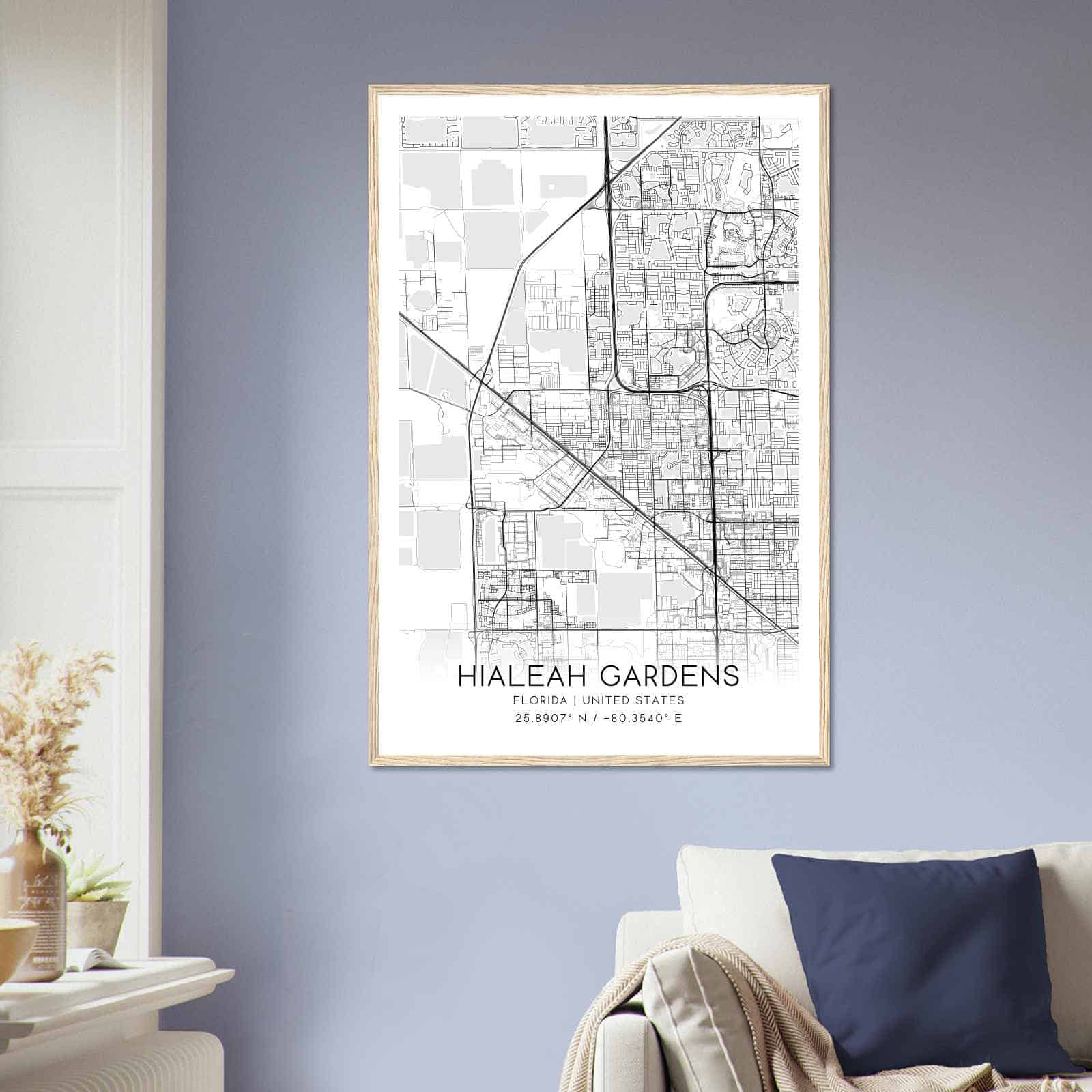 Deerfield Kansas Map Poster, Modern Home Decor Wall Art Print (Copy)