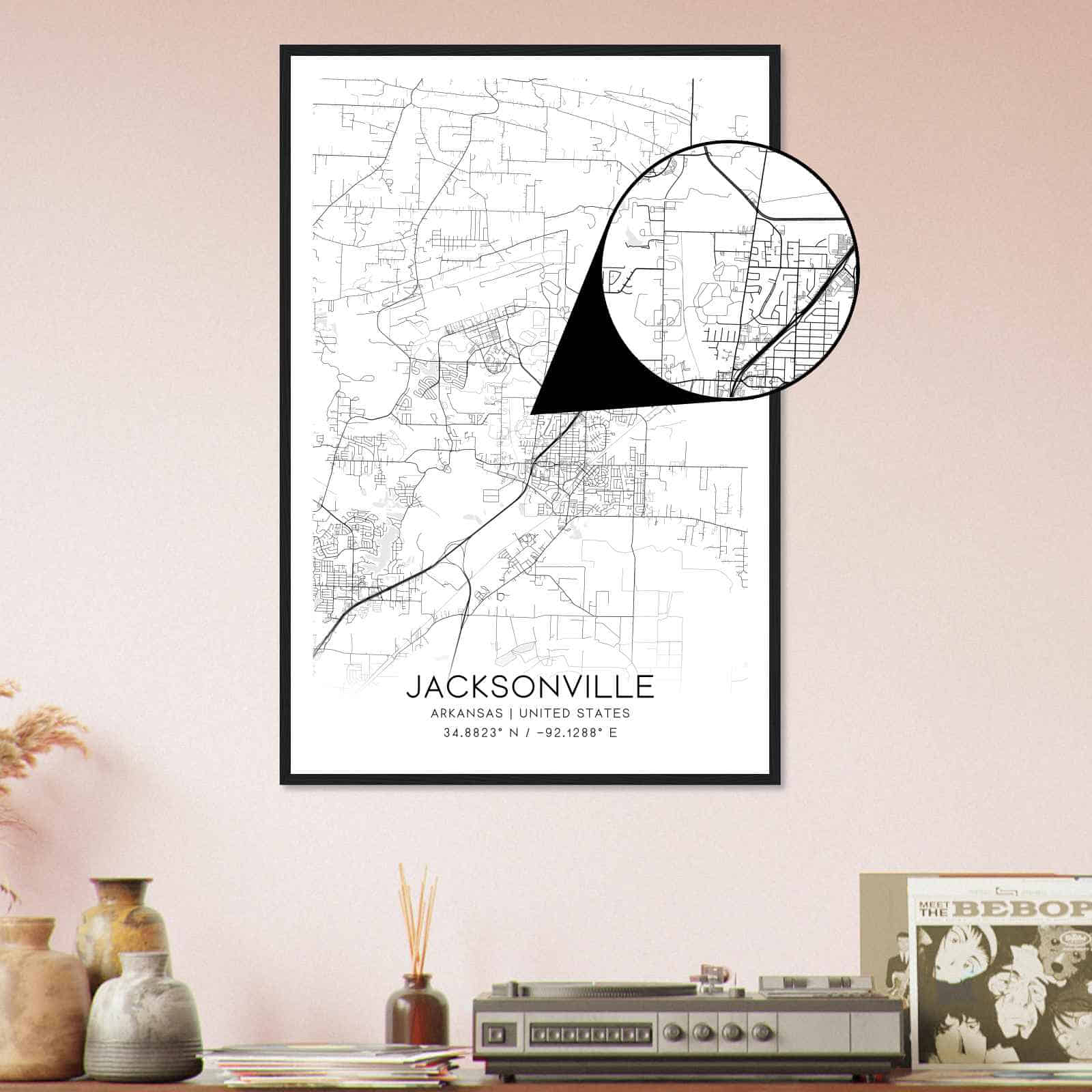 Deerfield Kansas Map Poster, Modern Home Decor Wall Art Print (Copy)