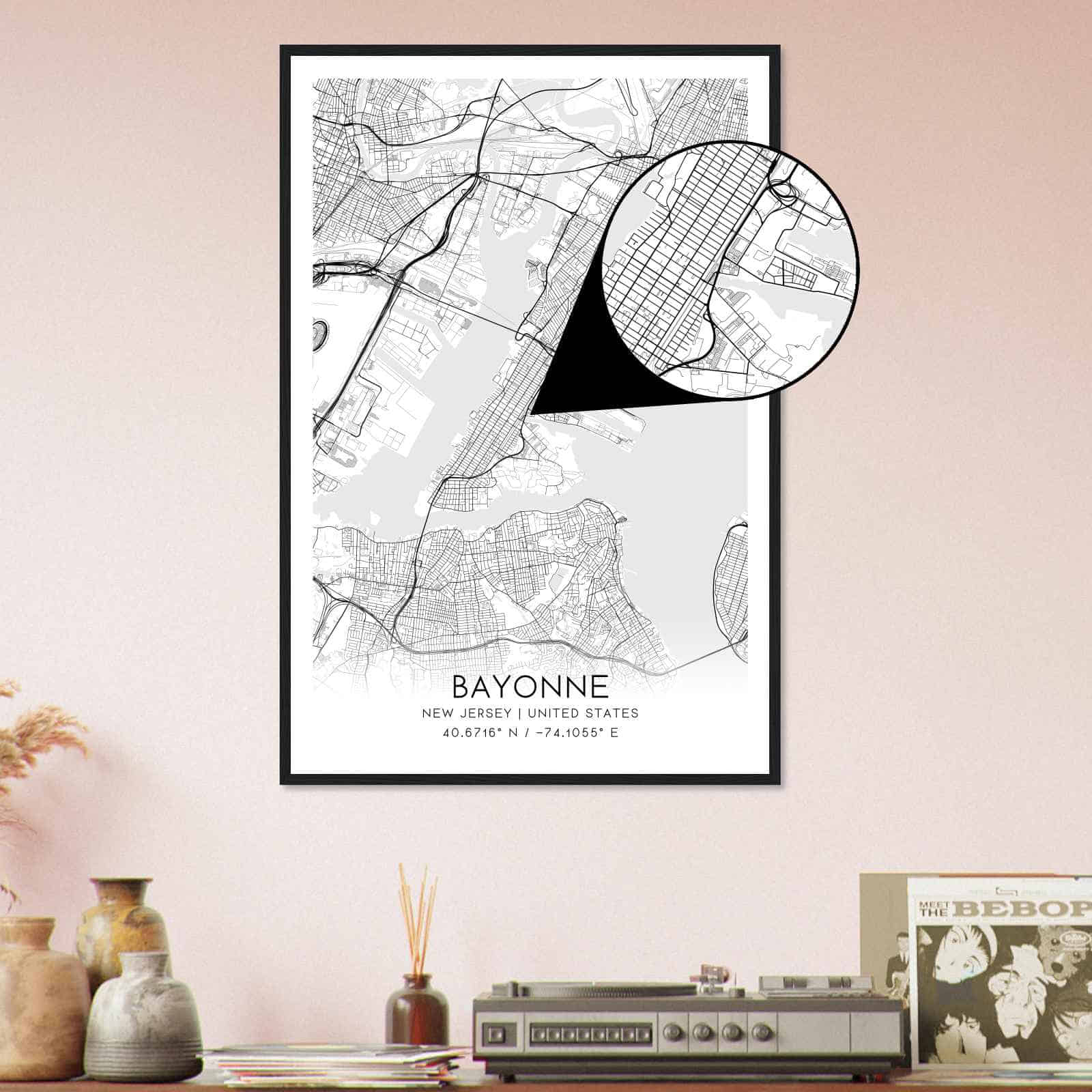 Deerfield Kansas Map Poster, Modern Home Decor Wall Art Print (Copy)