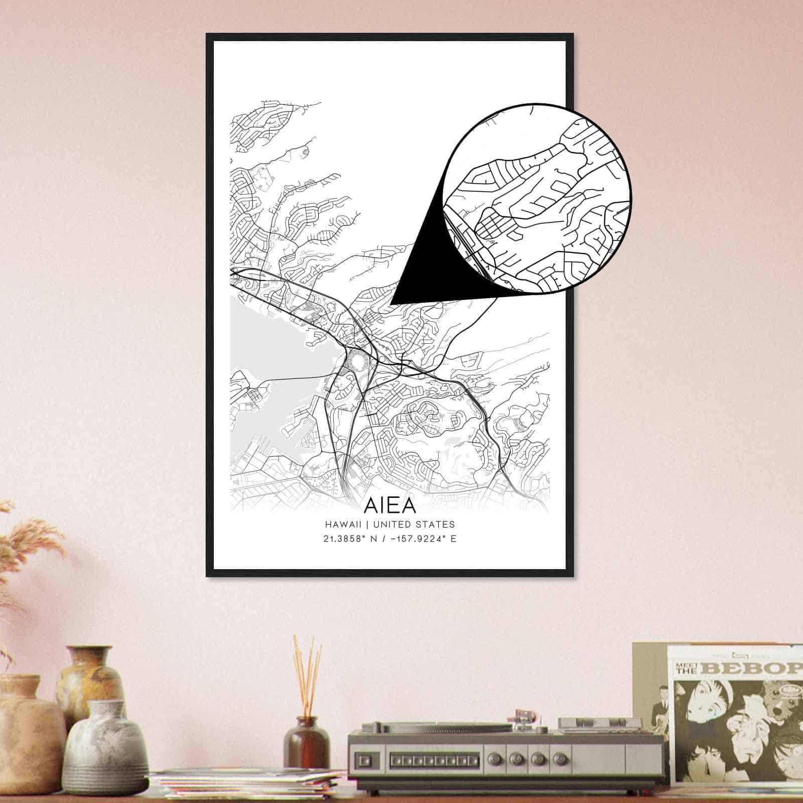 Deerfield Kansas Map Poster, Modern Home Decor Wall Art Print (Copy)