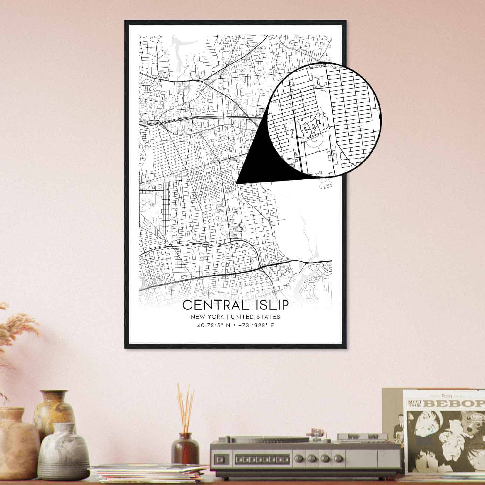 Deerfield Kansas Map Poster, Modern Home Decor Wall Art Print (Copy)