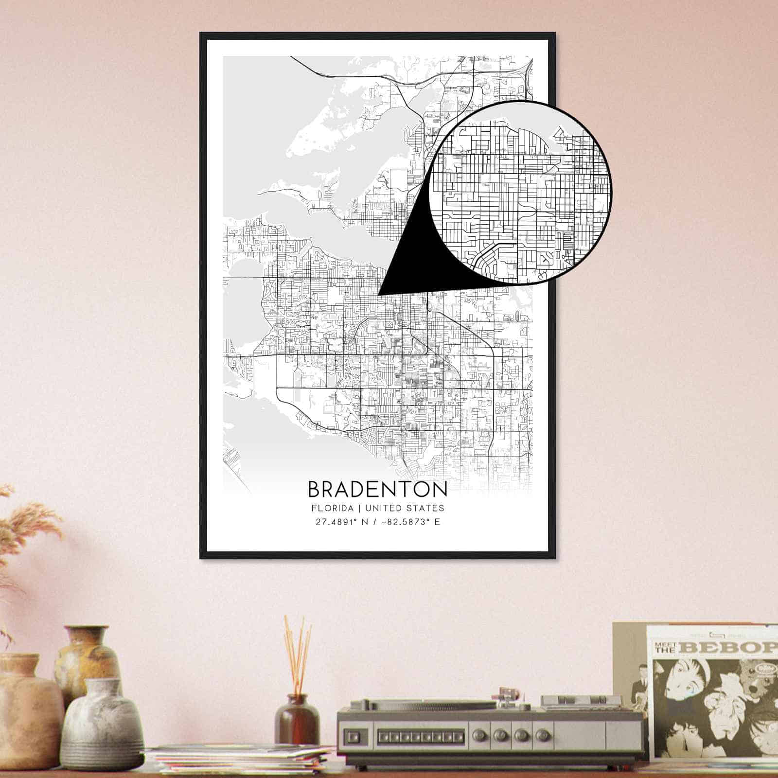 Deerfield Kansas Map Poster, Modern Home Decor Wall Art Print (Copy)