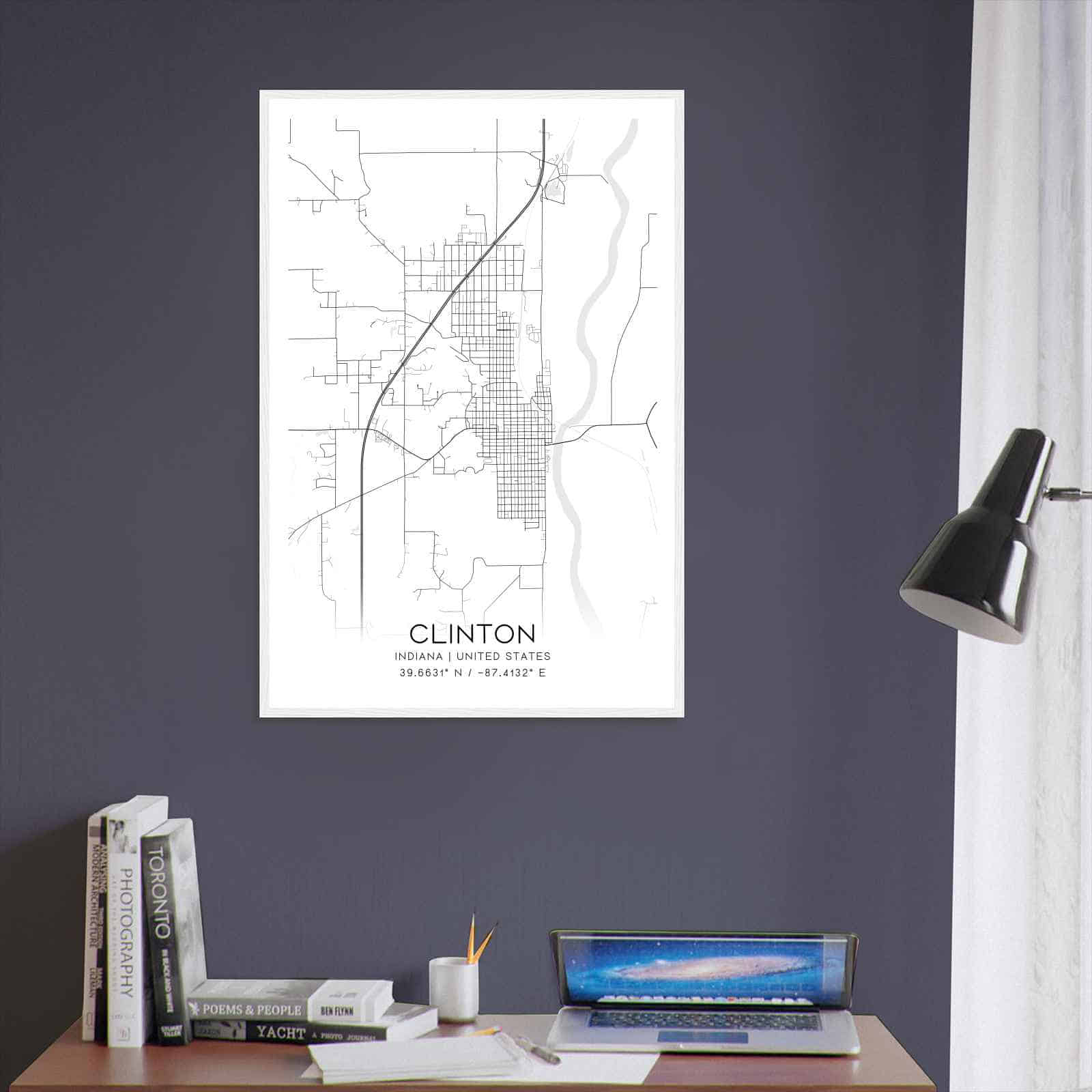Deerfield Kansas Map Poster, Modern Home Decor Wall Art Print (Copy)