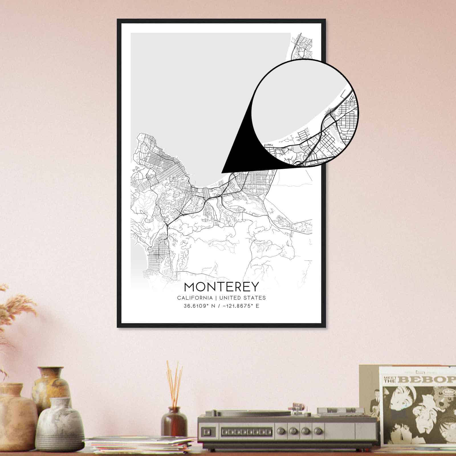 Deerfield Kansas Map Poster, Modern Home Decor Wall Art Print (Copy)