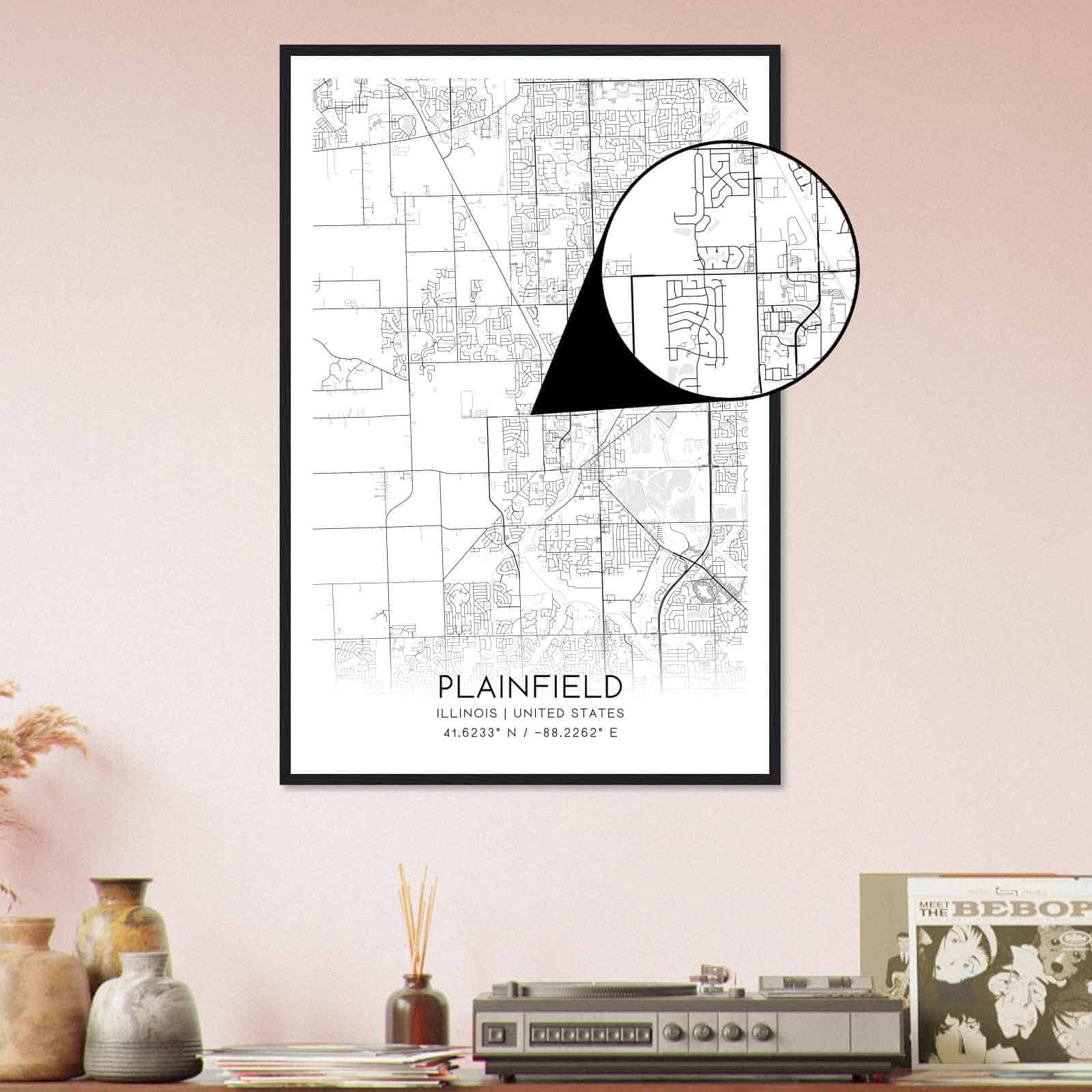 Deerfield Kansas Map Poster, Modern Home Decor Wall Art Print (Copy)
