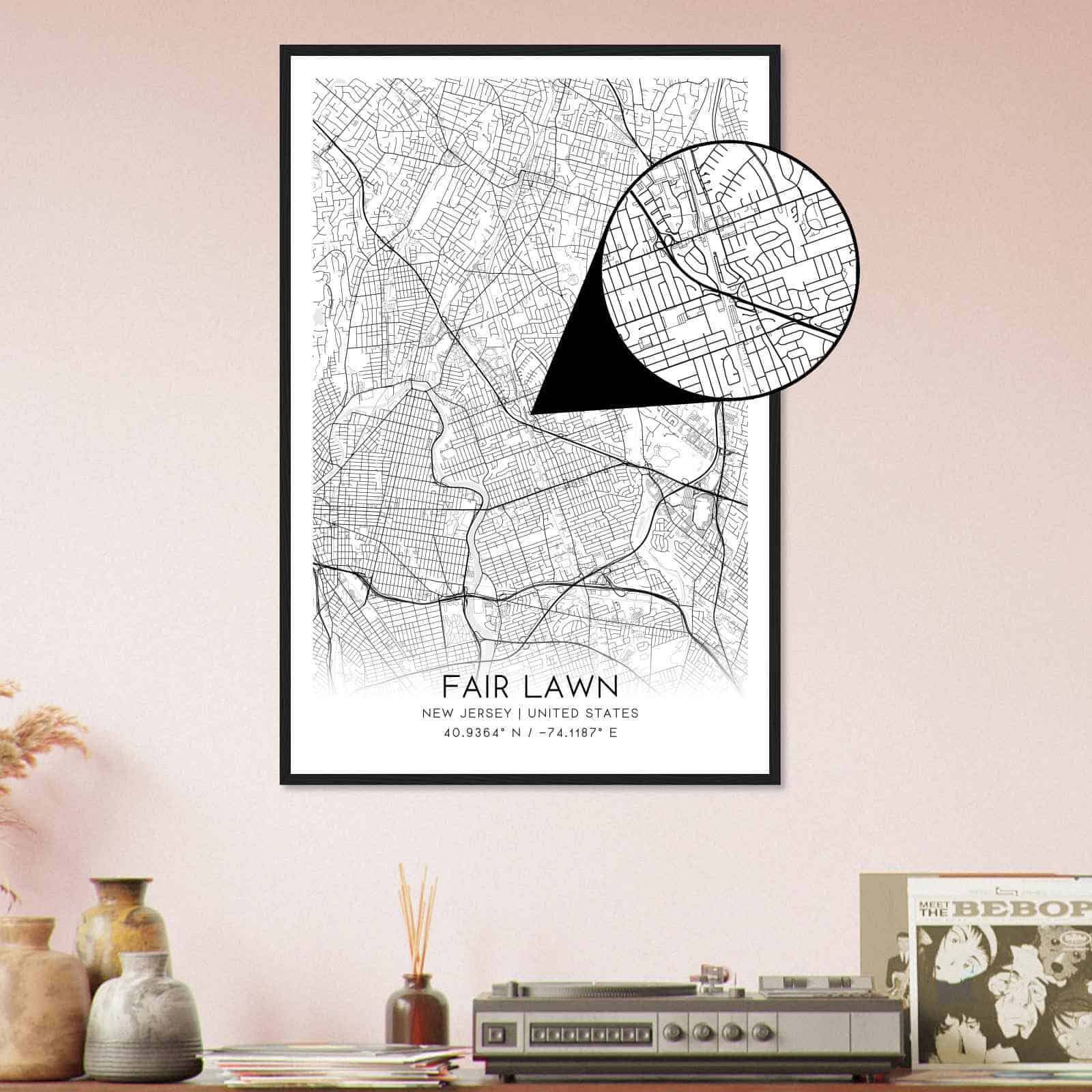 Deerfield Kansas Map Poster, Modern Home Decor Wall Art Print (Copy)