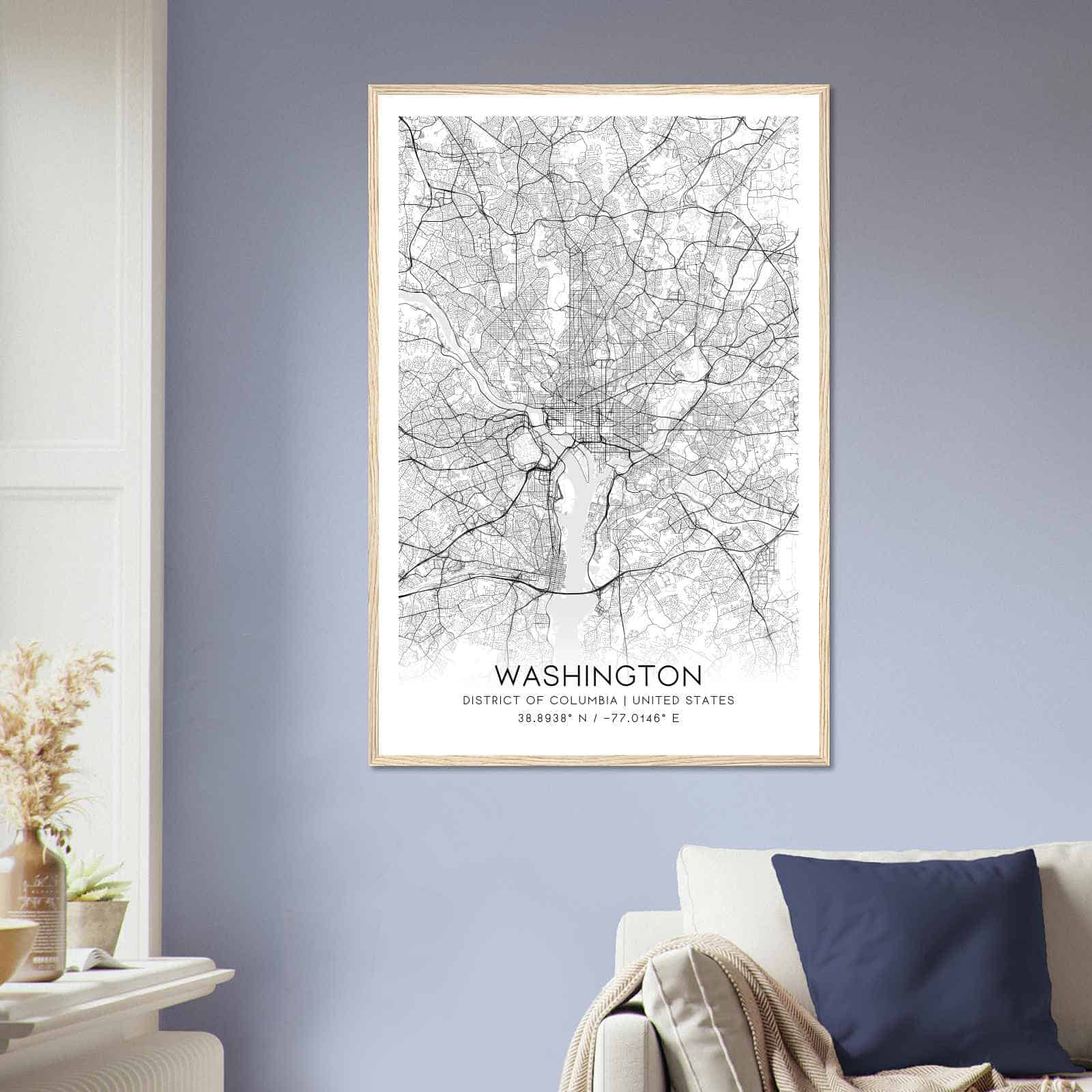 Deerfield Kansas Map Poster, Modern Home Decor Wall Art Print (Copy)