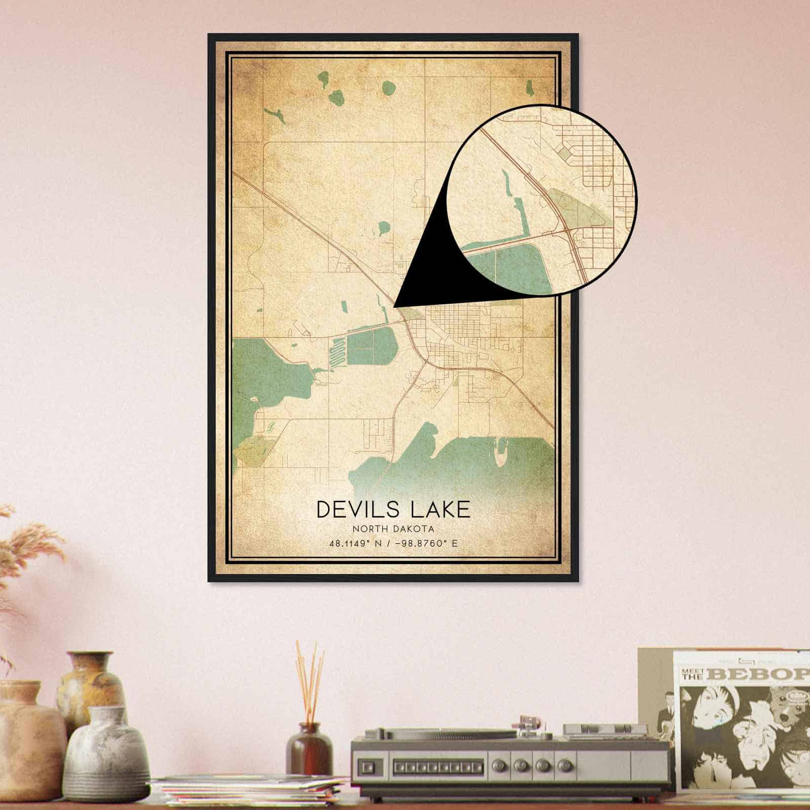 Deerfield Kansas Map Poster, Modern Home Decor Wall Art Print (Copy)