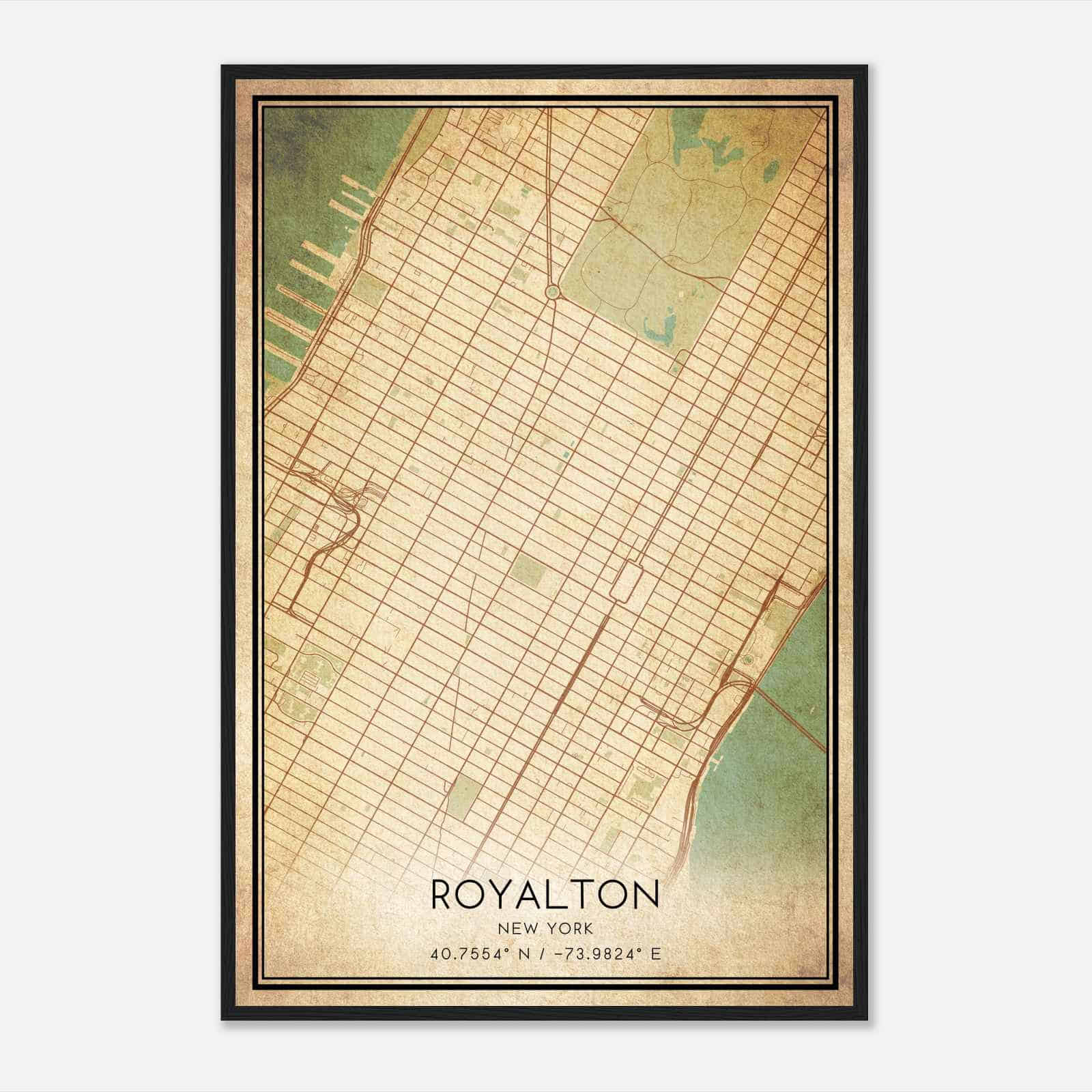 Vintage Royalton New York Map Poster, Modern Home Decor Wall Art Print