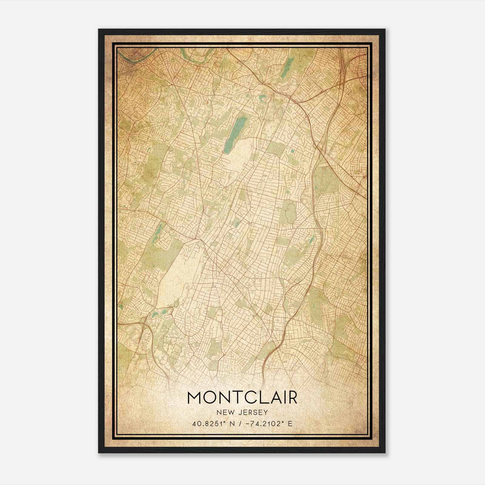 Vintage Montclair New Jersey Map Poster, Modern Home Decor Wall Art Print Vintage Montclair New Jersey Map Poster, Modern Home Decor Wall Art Print