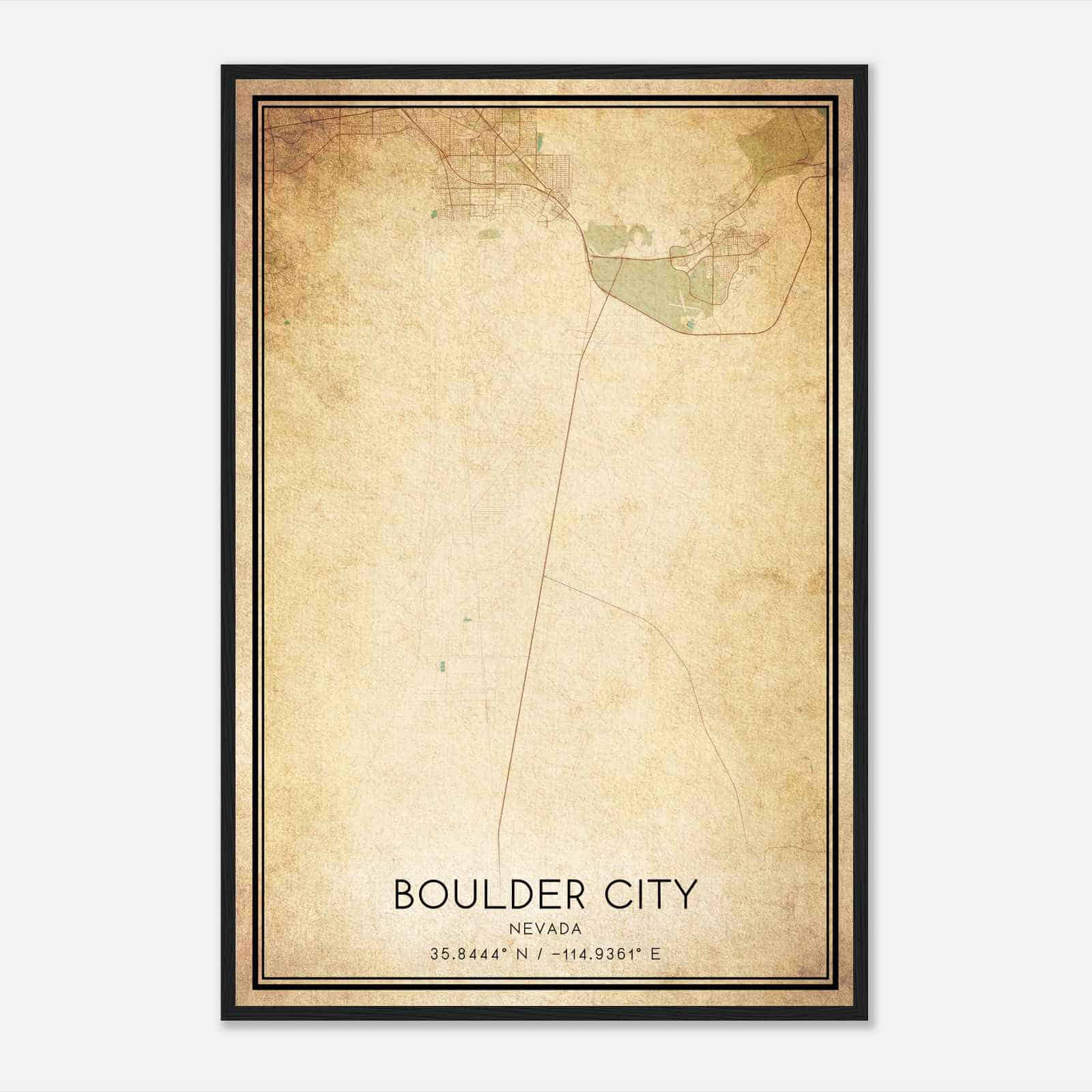 Vintage Boulder City Nevada Map Poster, Modern Home Decor Wall Art Print Vintage Boulder City Nevada Map Poster, Modern Home Decor Wall Art Print