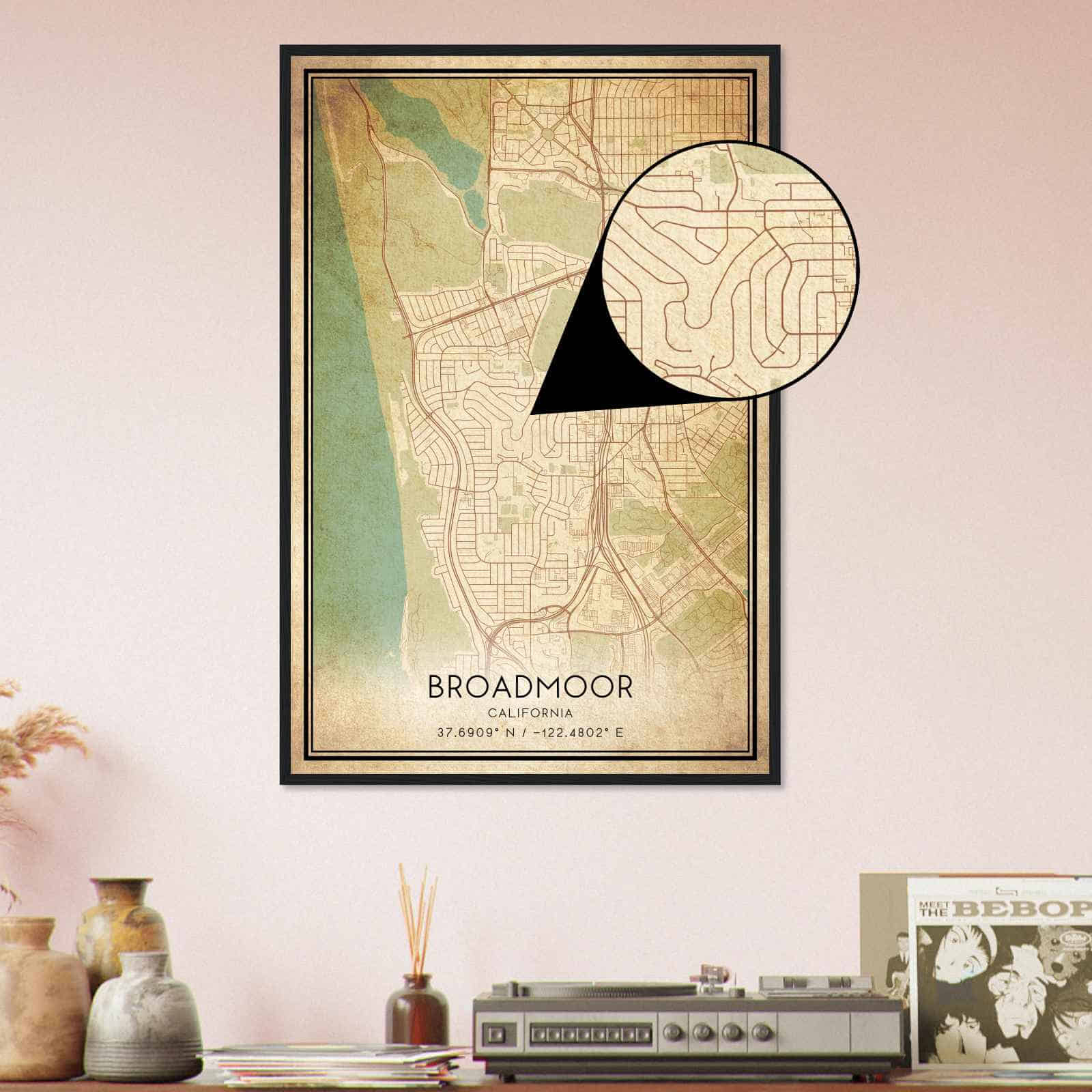 Deerfield Kansas Map Poster, Modern Home Decor Wall Art Print (Copy)