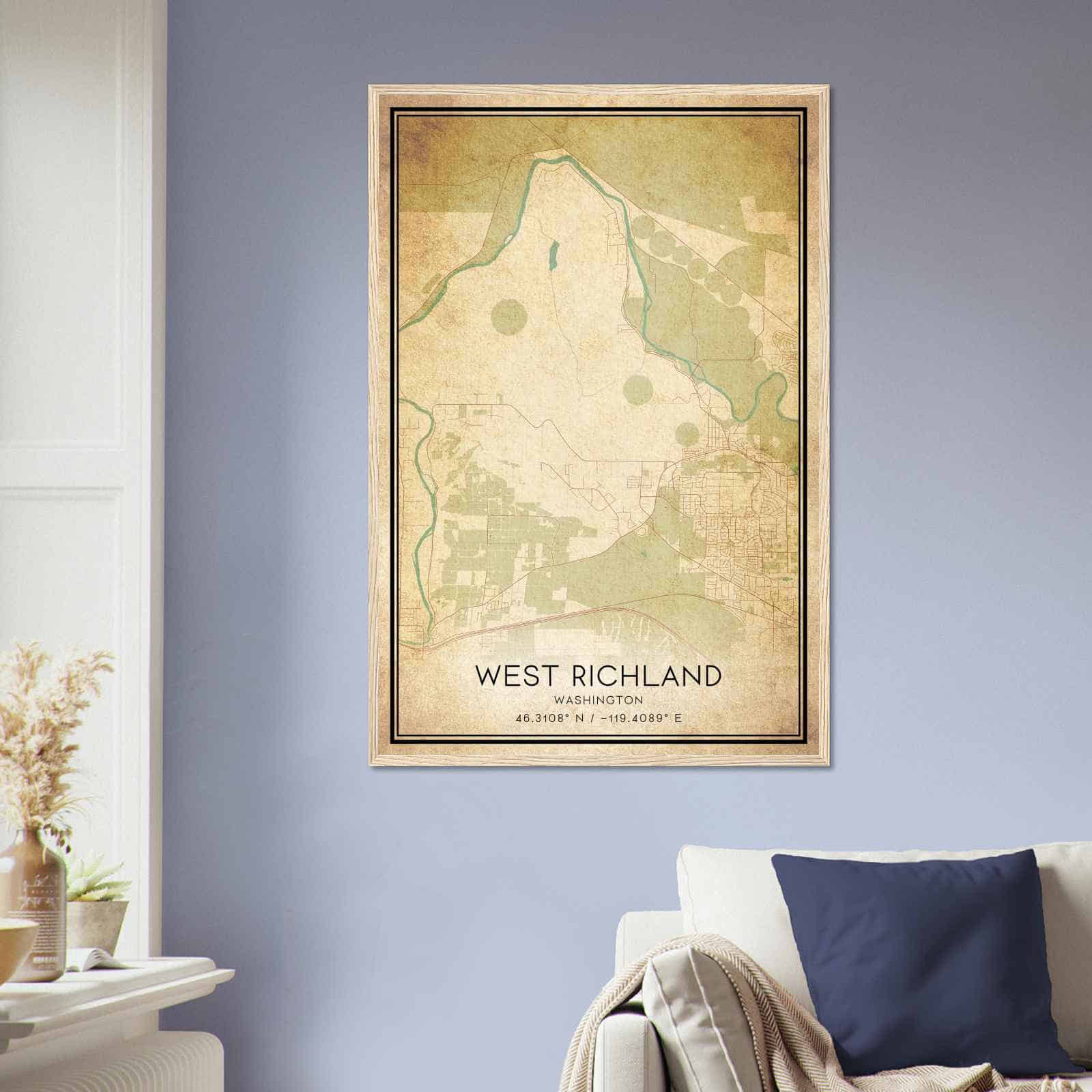 Deerfield Kansas Map Poster, Modern Home Decor Wall Art Print (Copy)
