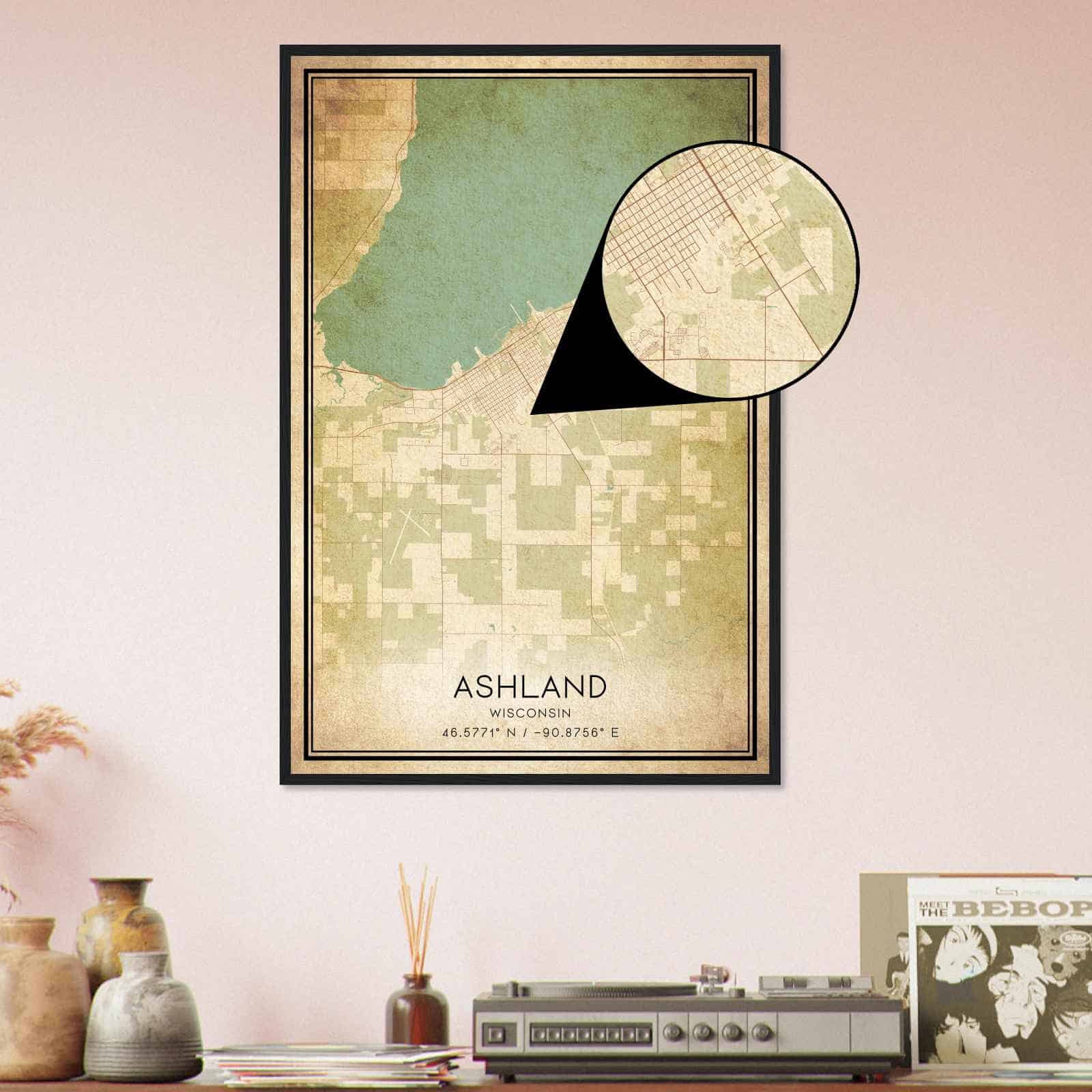 Deerfield Kansas Map Poster, Modern Home Decor Wall Art Print (Copy)