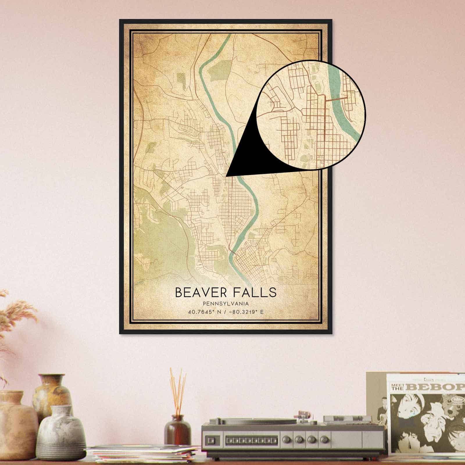 Deerfield Kansas Map Poster, Modern Home Decor Wall Art Print (Copy)