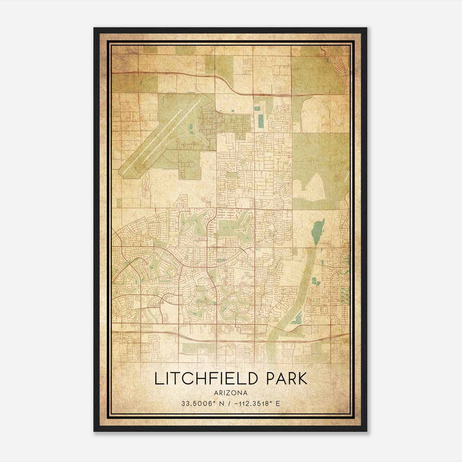 Vintage Litchfield Park Arizona Map Poster, Modern Home Decor Wall Art Print