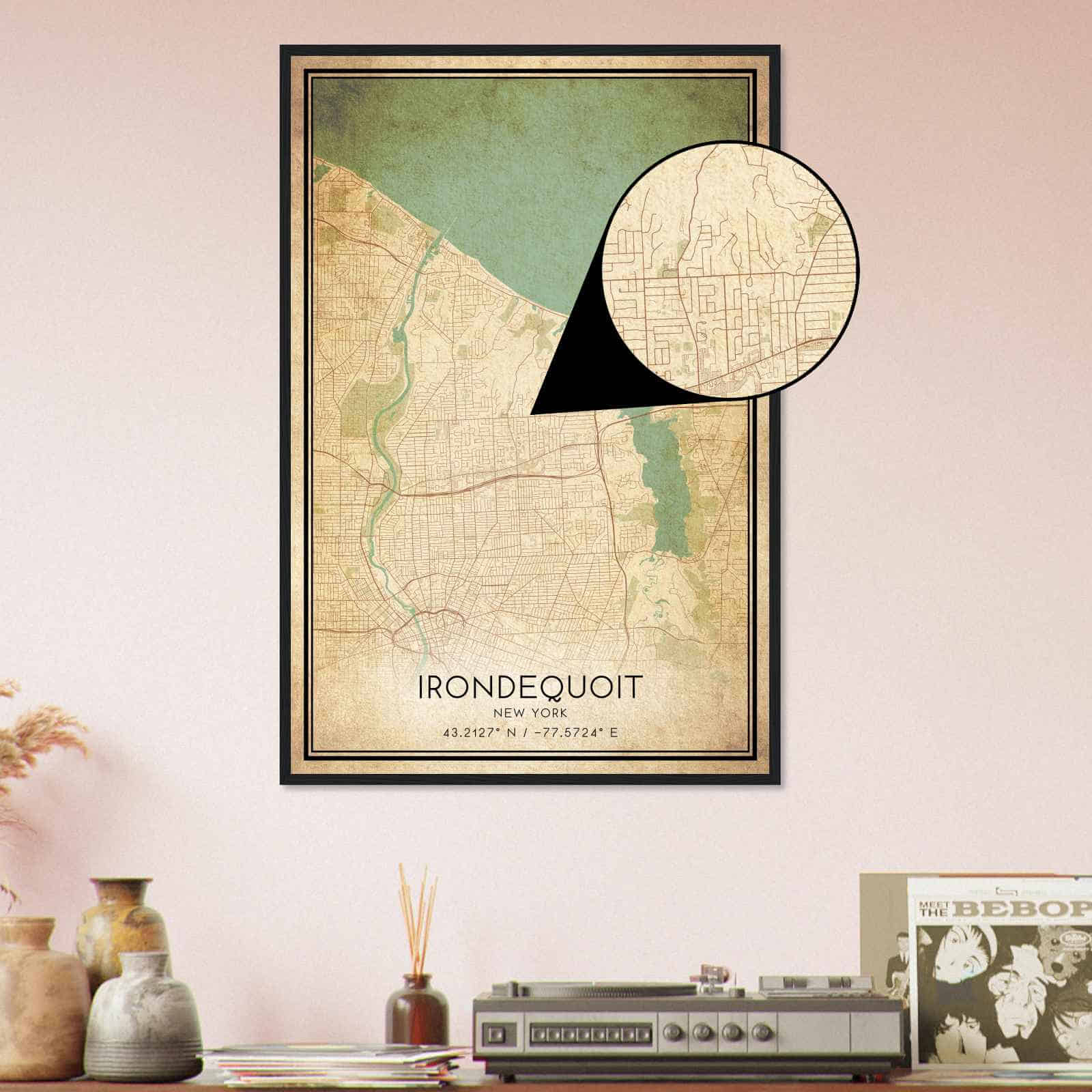 Deerfield Kansas Map Poster, Modern Home Decor Wall Art Print (Copy)