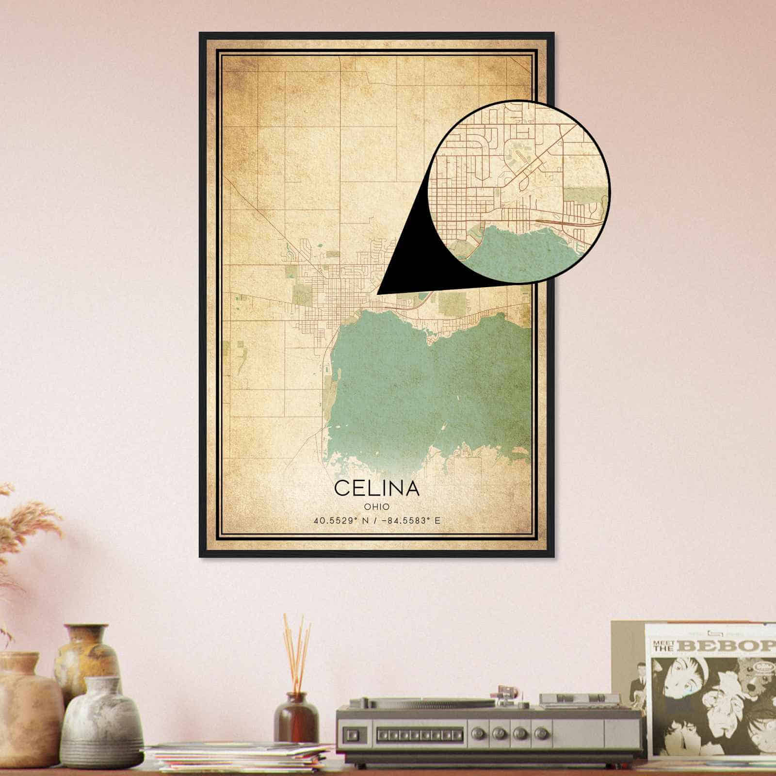 Deerfield Kansas Map Poster, Modern Home Decor Wall Art Print (Copy)