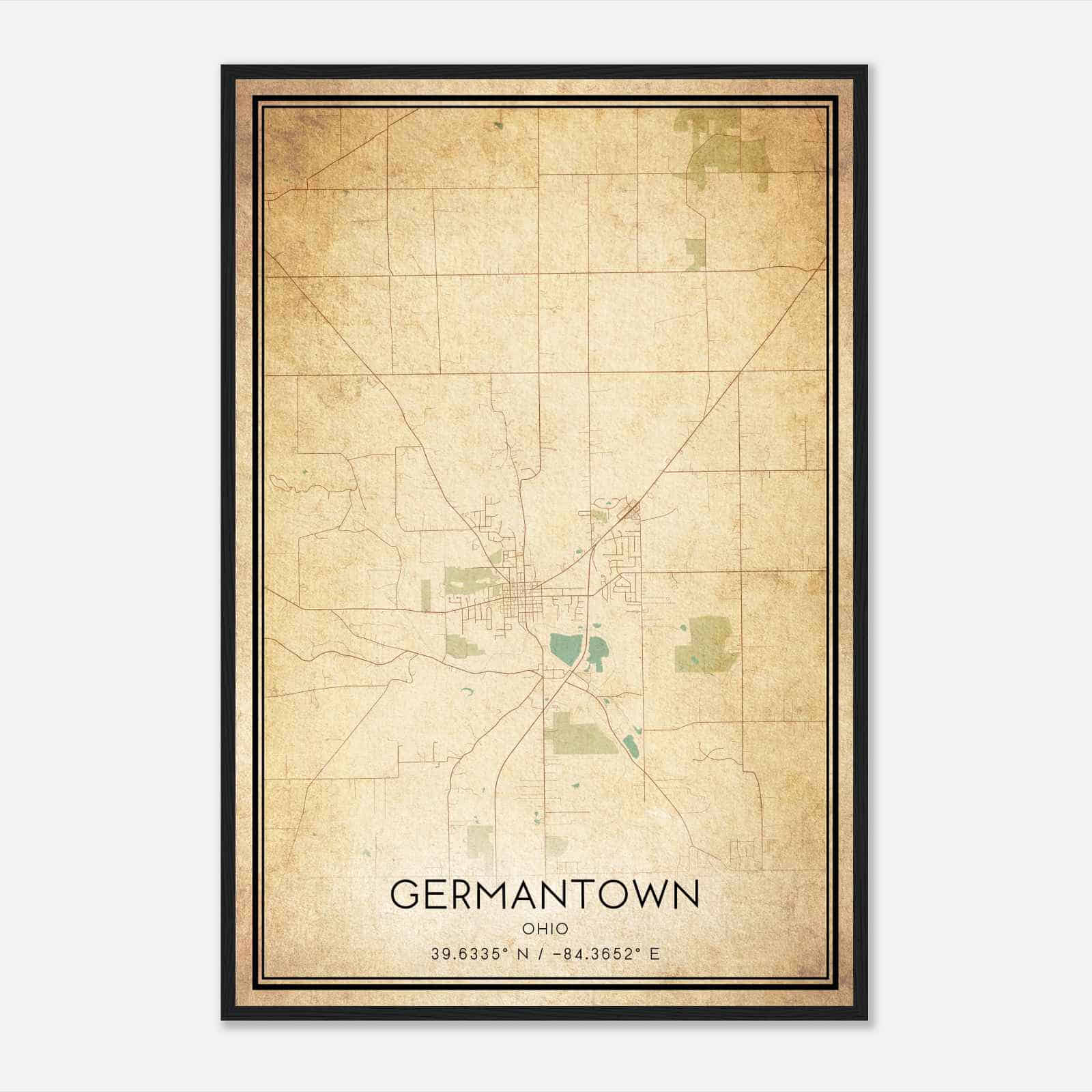 Vintage Germantown Ohio Map Poster, Modern Home Decor Wall Art Print Vintage Germantown Ohio Map Poster, Modern Home Decor Wall Art Print