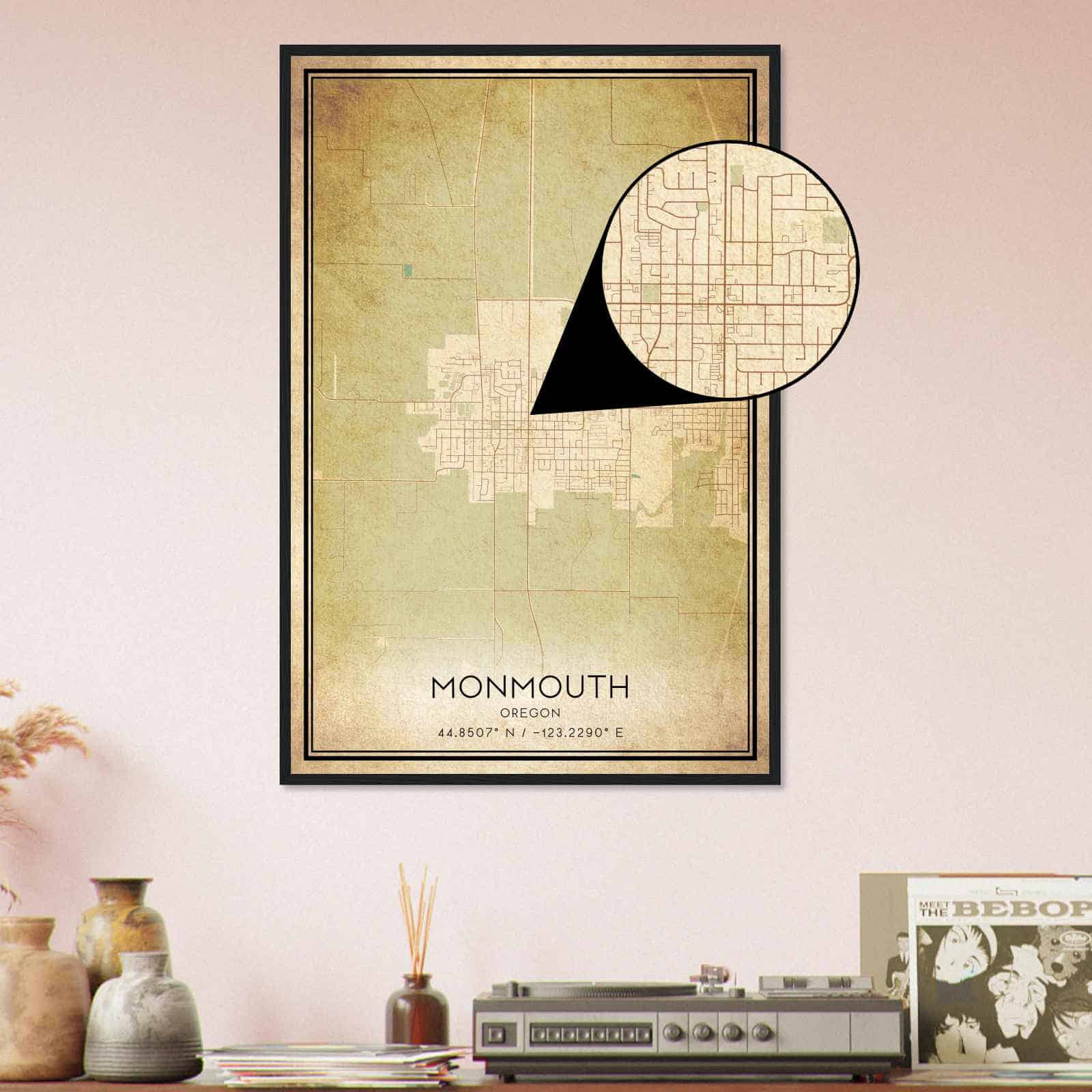 Deerfield Kansas Map Poster, Modern Home Decor Wall Art Print (Copy)