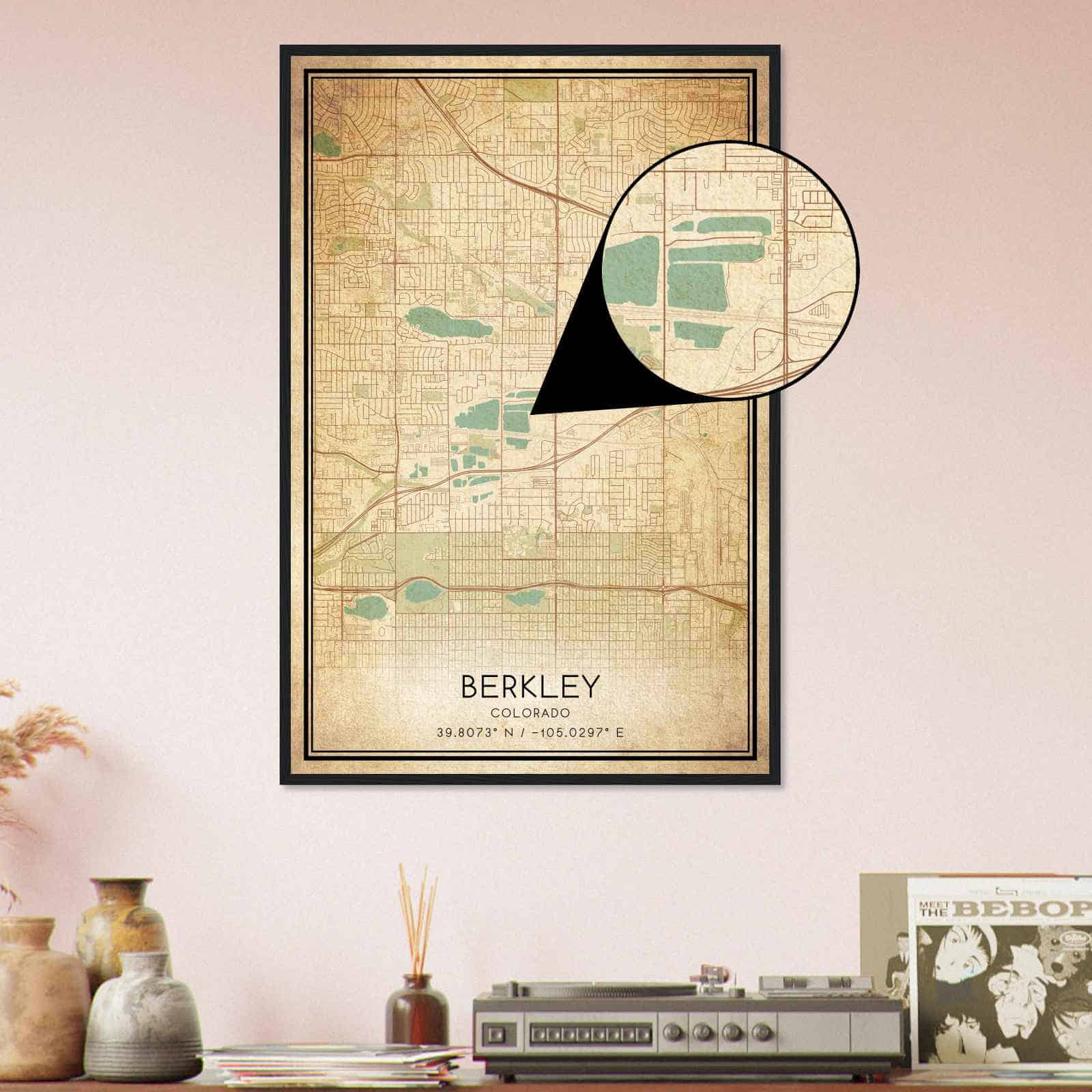 Deerfield Kansas Map Poster, Modern Home Decor Wall Art Print (Copy)