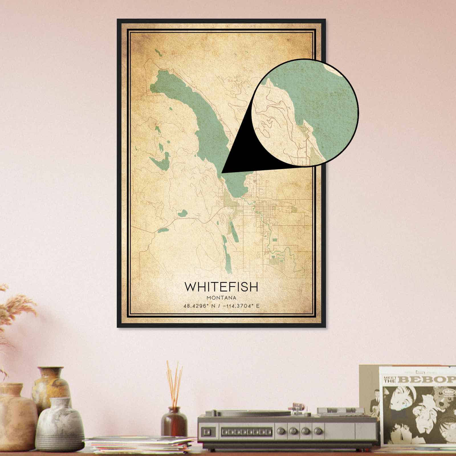 Deerfield Kansas Map Poster, Modern Home Decor Wall Art Print (Copy)