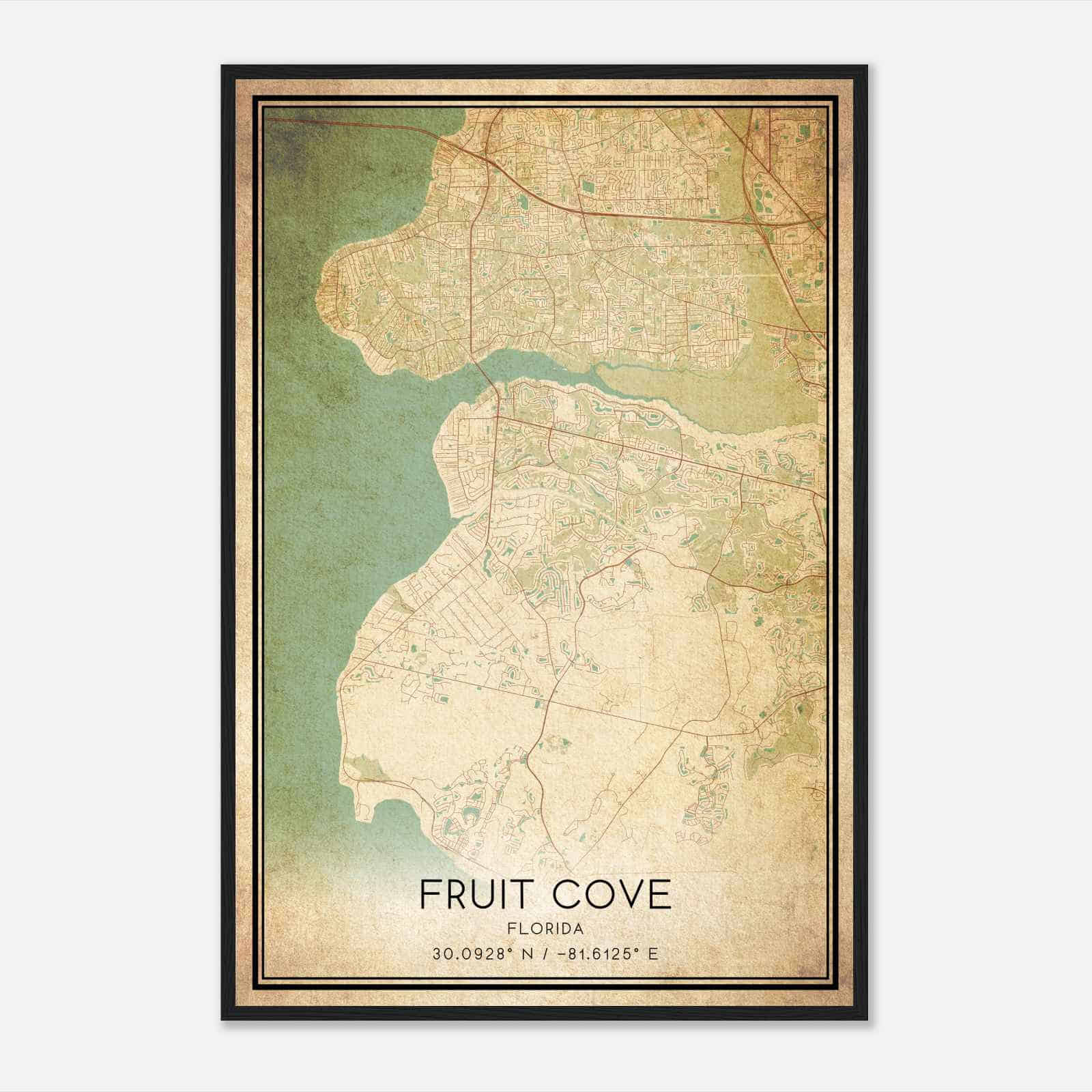 Vintage Fruit Cove Florida Map Poster, Modern Home Decor Wall Art Print Vintage Fruit Cove Florida Map Poster, Modern Home Decor Wall Art Print