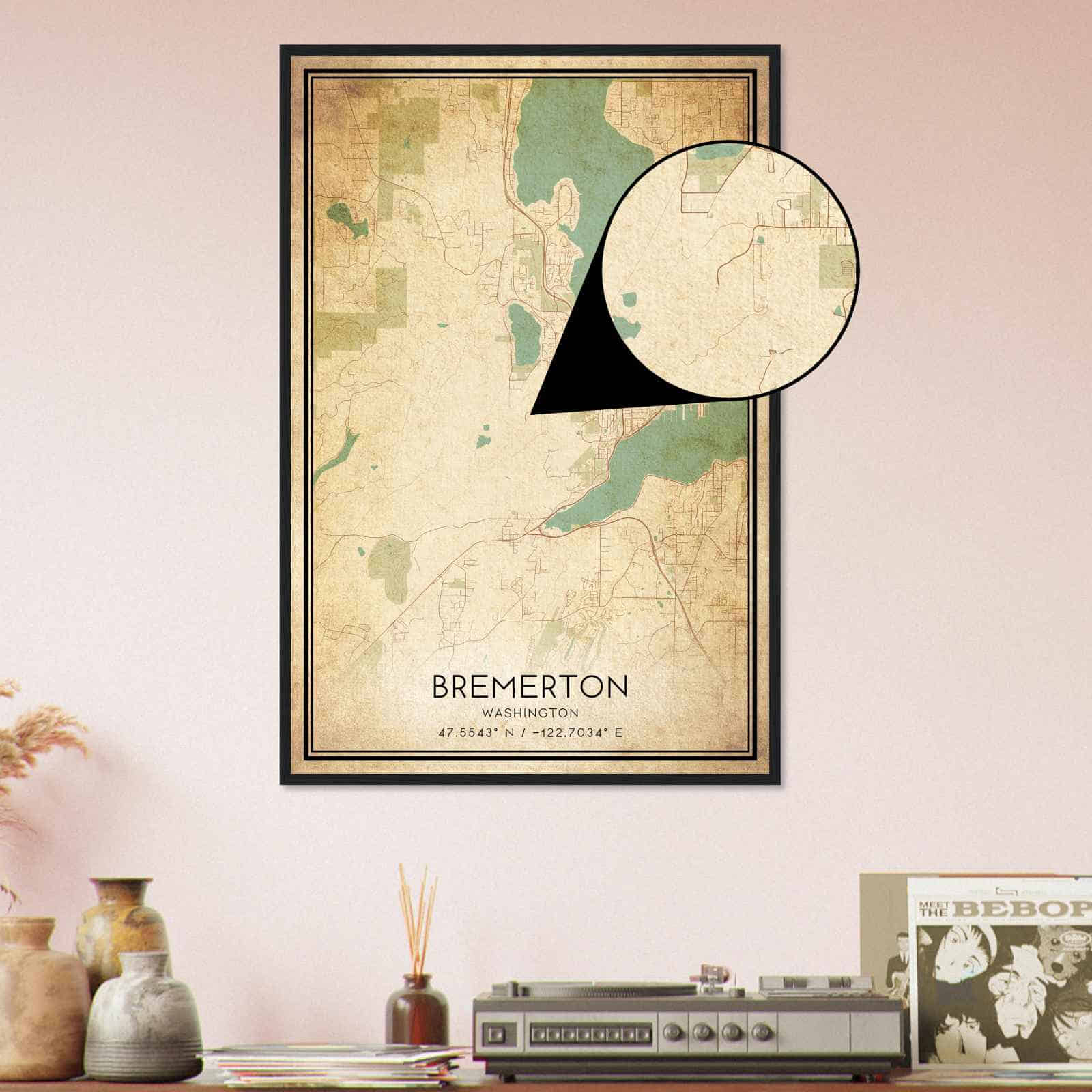 Deerfield Kansas Map Poster, Modern Home Decor Wall Art Print (Copy)