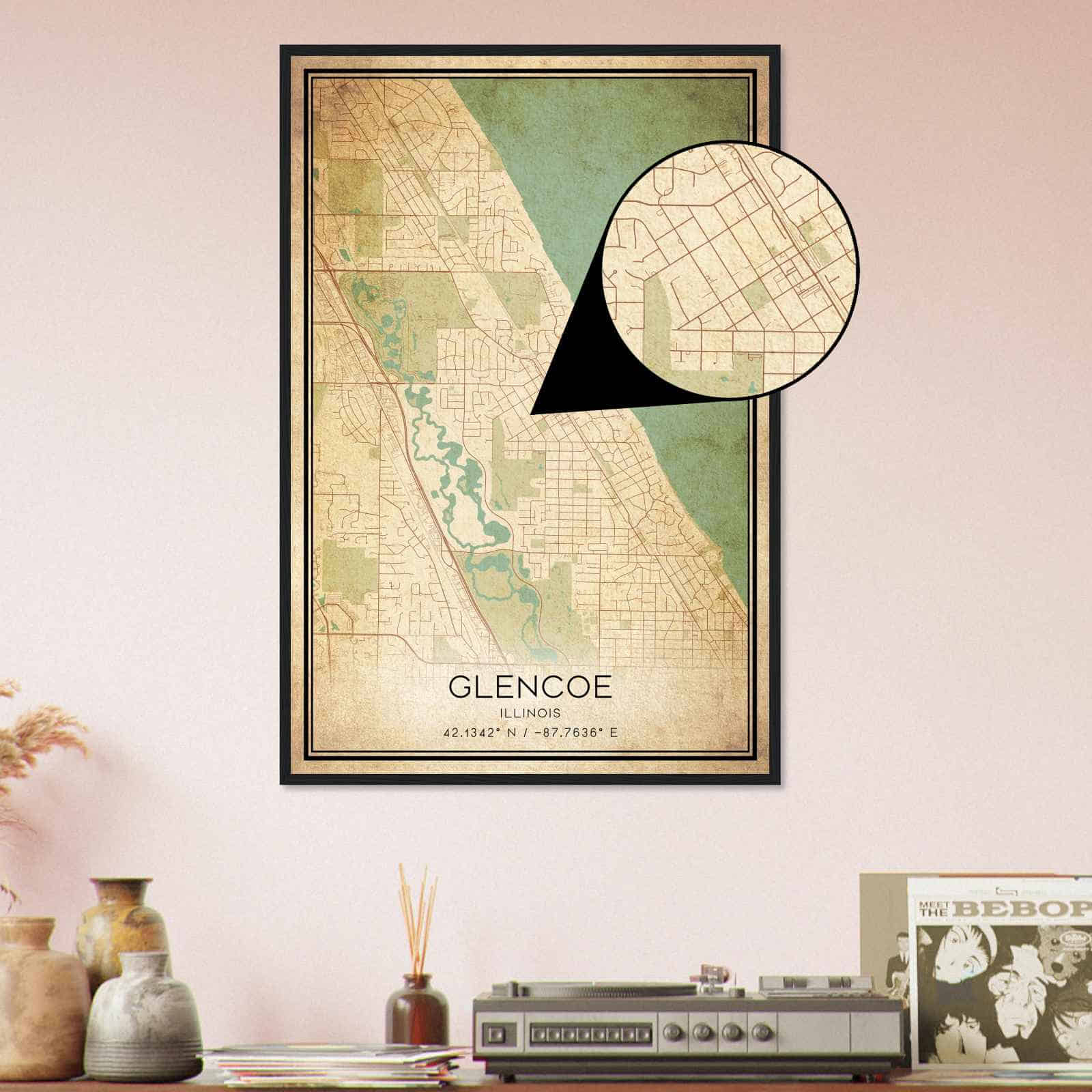 Deerfield Kansas Map Poster, Modern Home Decor Wall Art Print (Copy)
