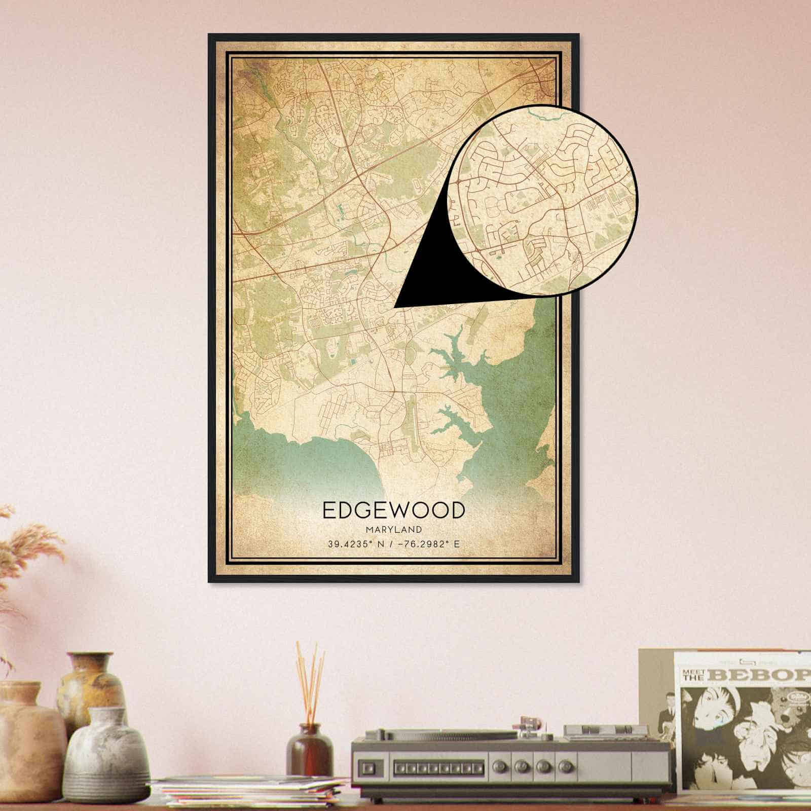 Deerfield Kansas Map Poster, Modern Home Decor Wall Art Print (Copy)