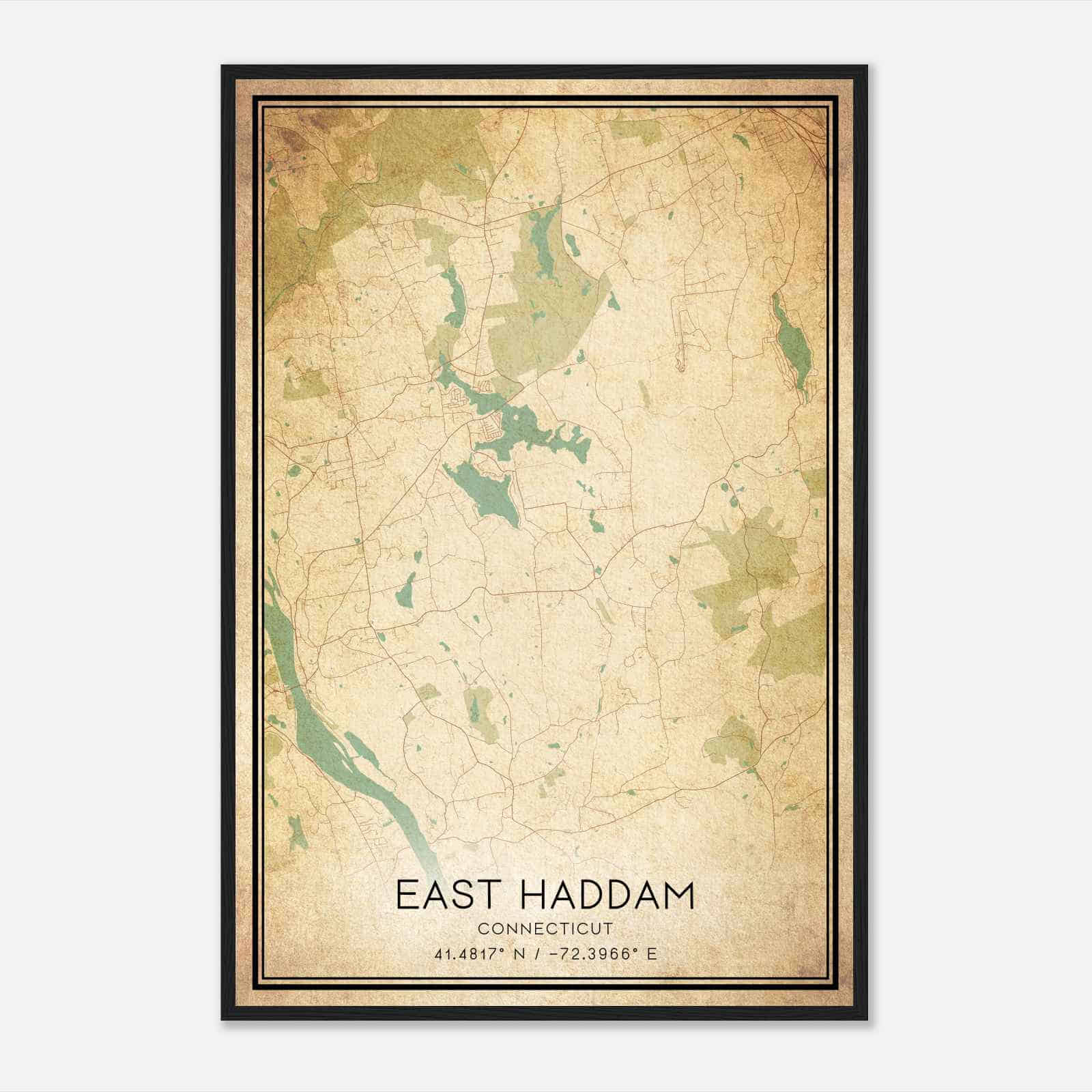 Vintage East Haddam Connecticut Map Poster, Modern Home Decor Wall Art Print