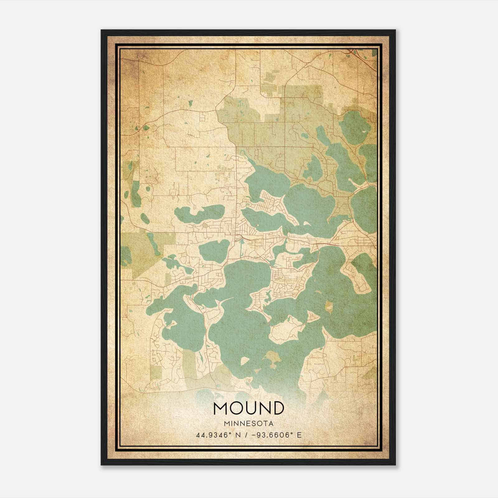 Vintage Mound Minnesota Map Poster, Modern Home Decor Wall Art Print Vintage Mound Minnesota Map Poster, Modern Home Decor Wall Art Print
