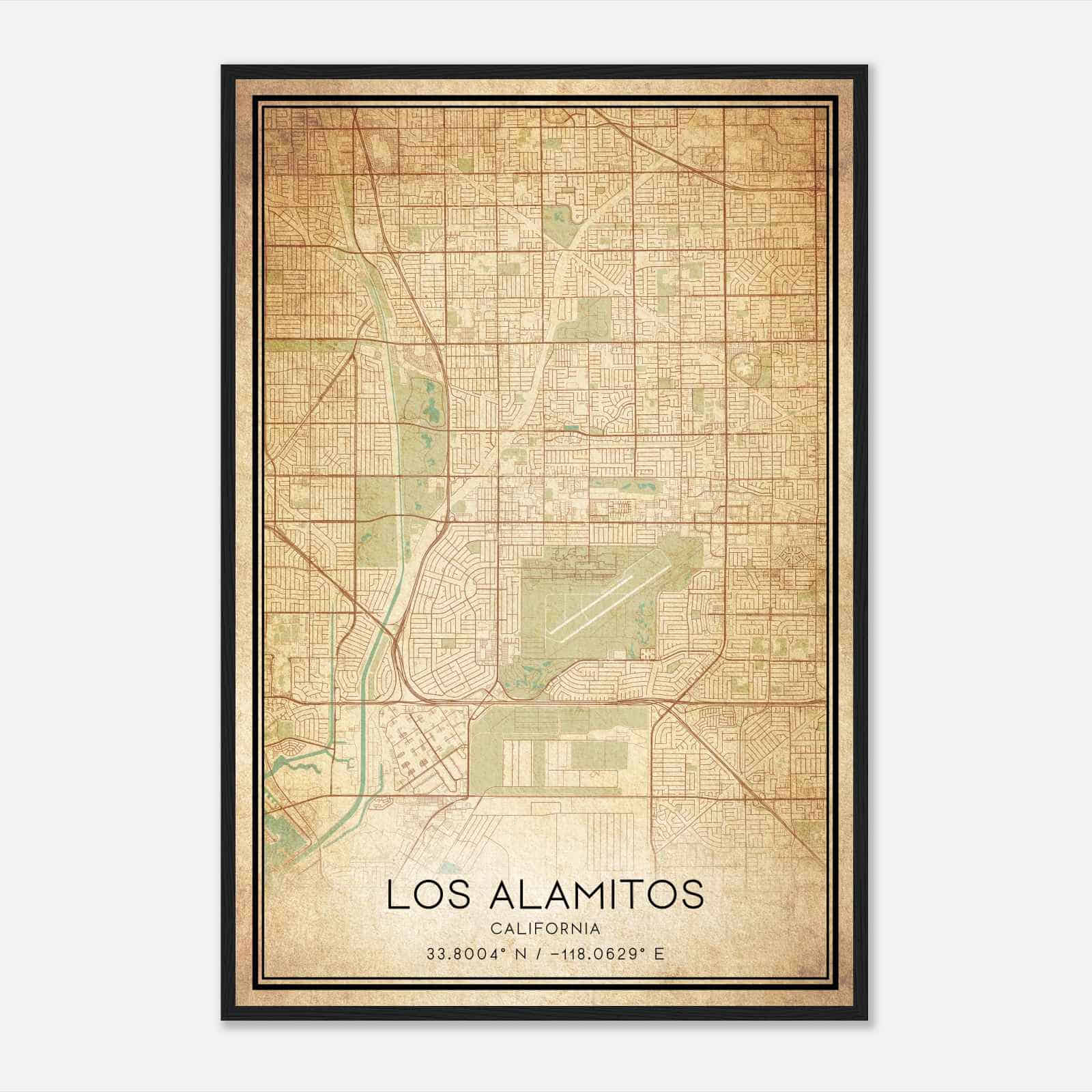 Vintage Los Alamitos California Map Poster, Modern Home Decor Wall Art Print