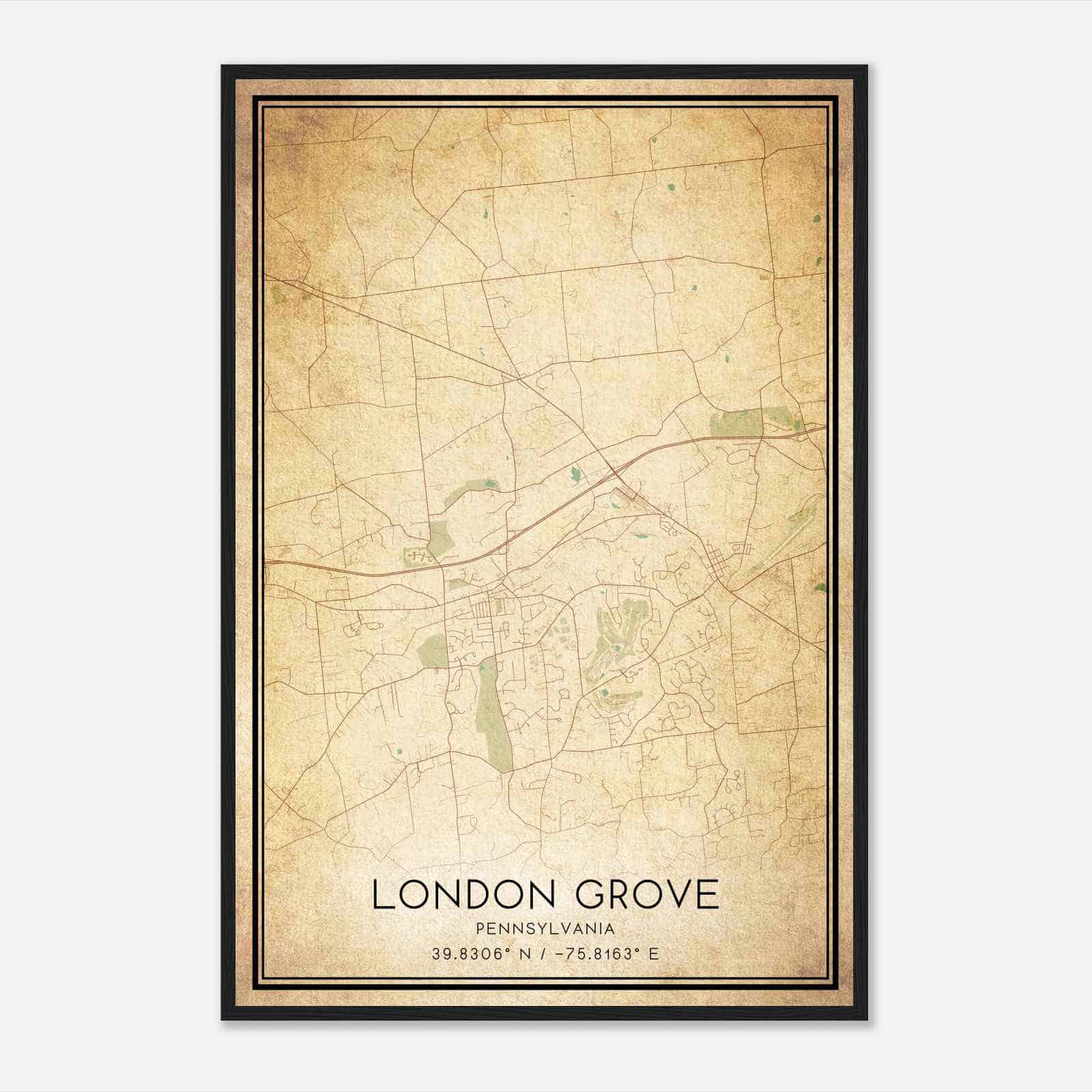 Vintage London Grove Pennsylvania Map Poster, Modern Home Decor Wall Art Print Vintage London Grove Pennsylvania Map Poster, Modern Home Decor Wall Art Print