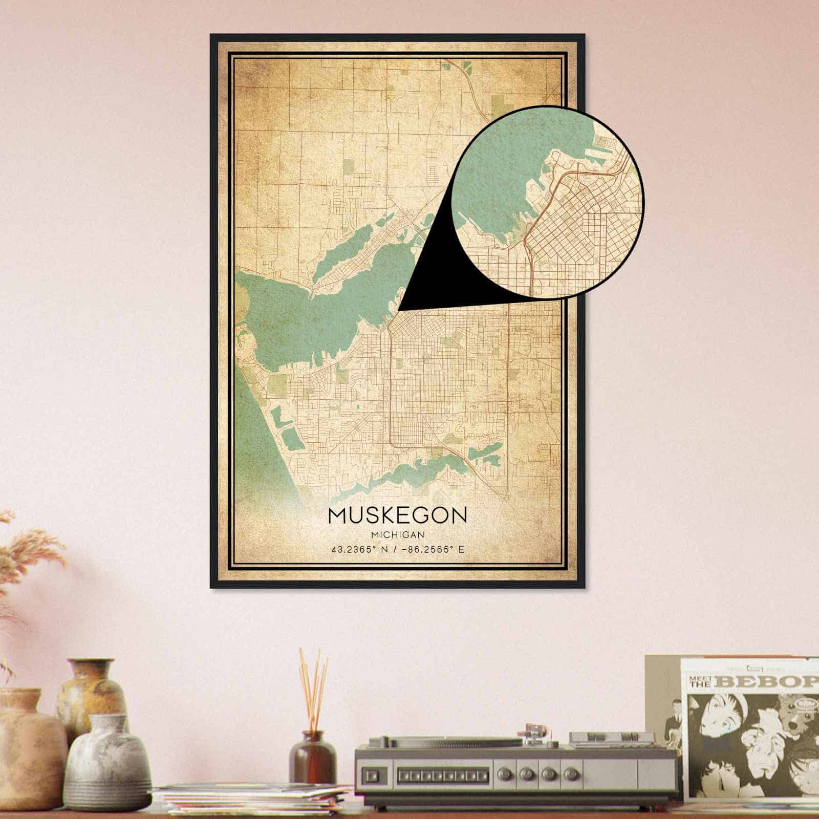 Deerfield Kansas Map Poster, Modern Home Decor Wall Art Print (Copy)
