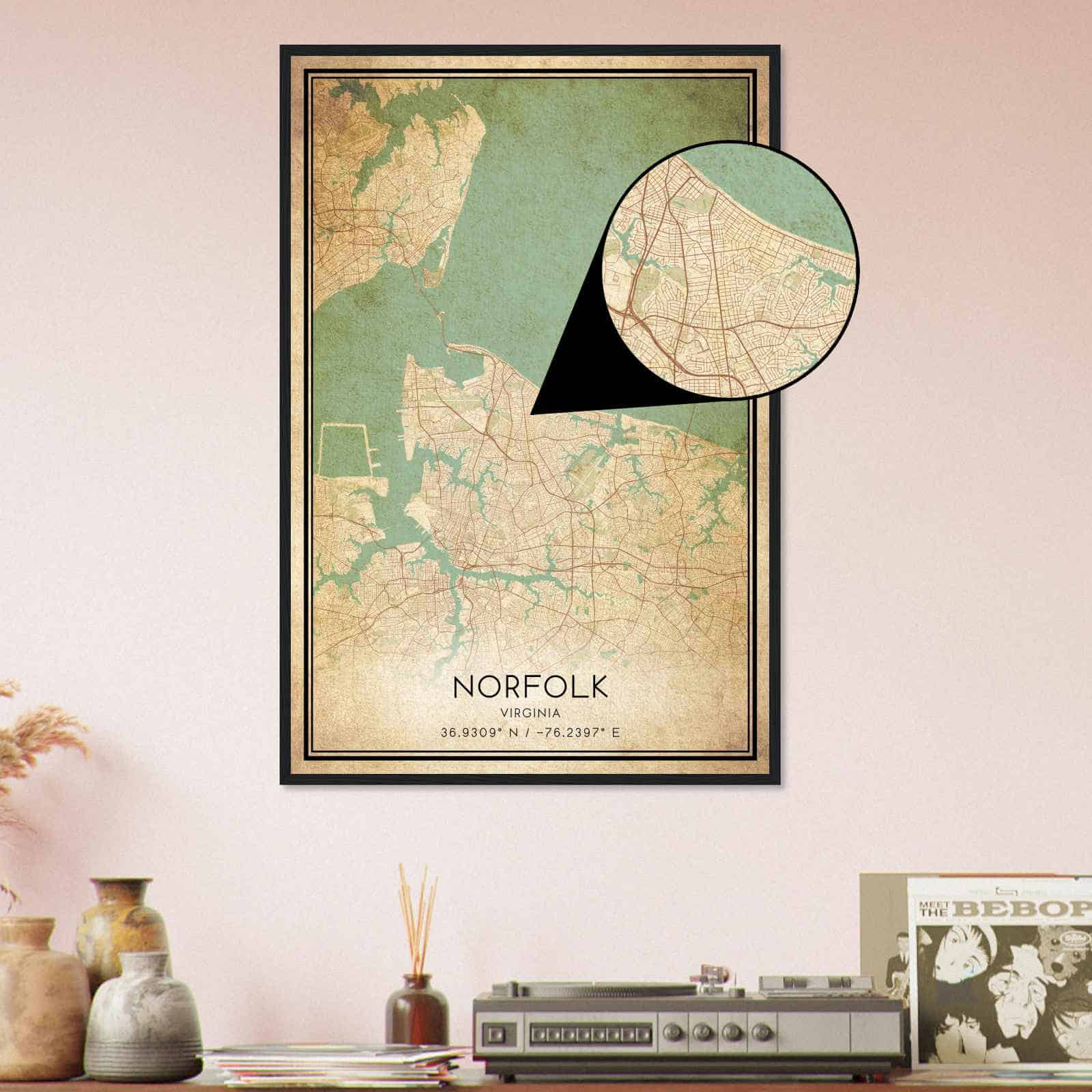 Deerfield Kansas Map Poster, Modern Home Decor Wall Art Print (Copy)