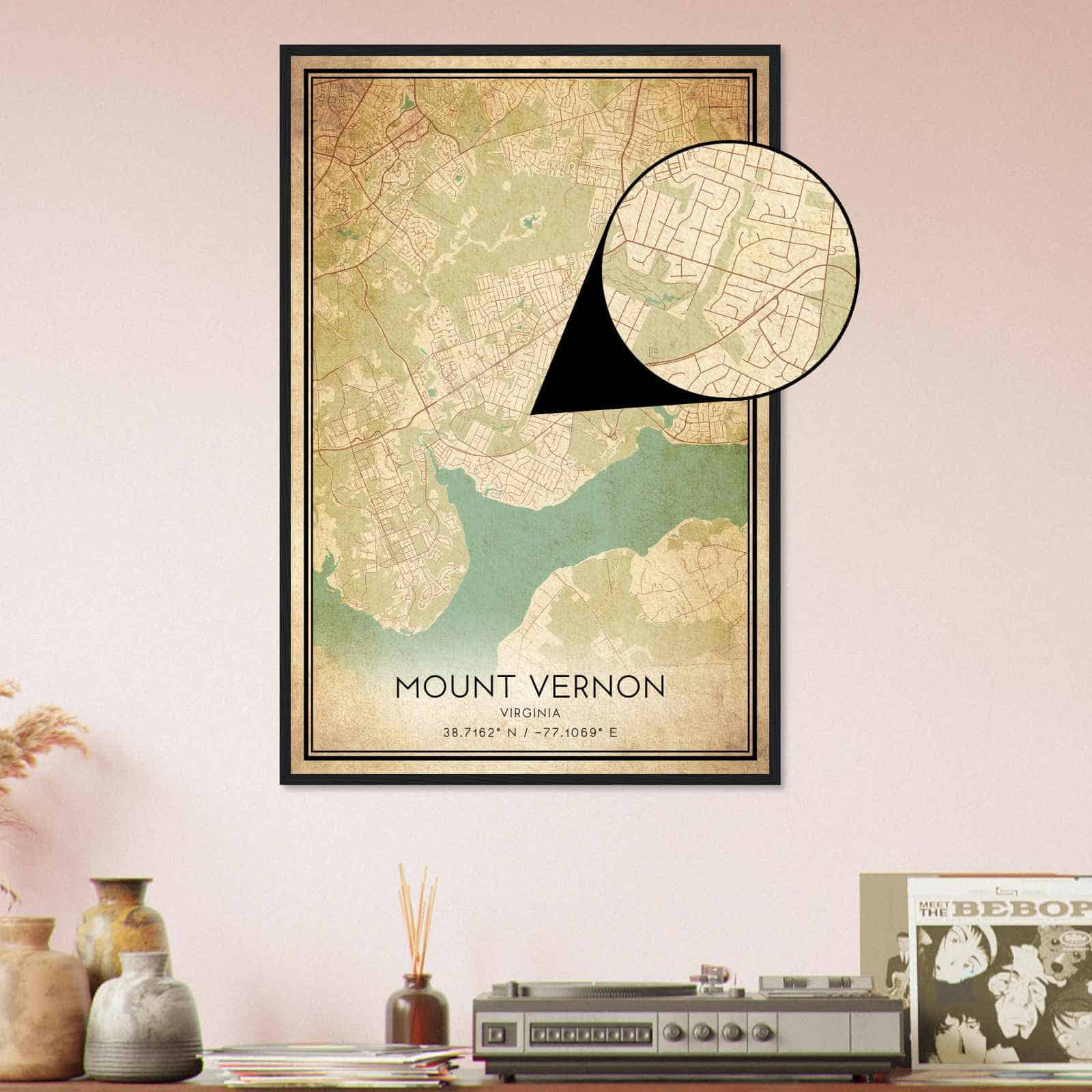 Deerfield Kansas Map Poster, Modern Home Decor Wall Art Print (Copy)