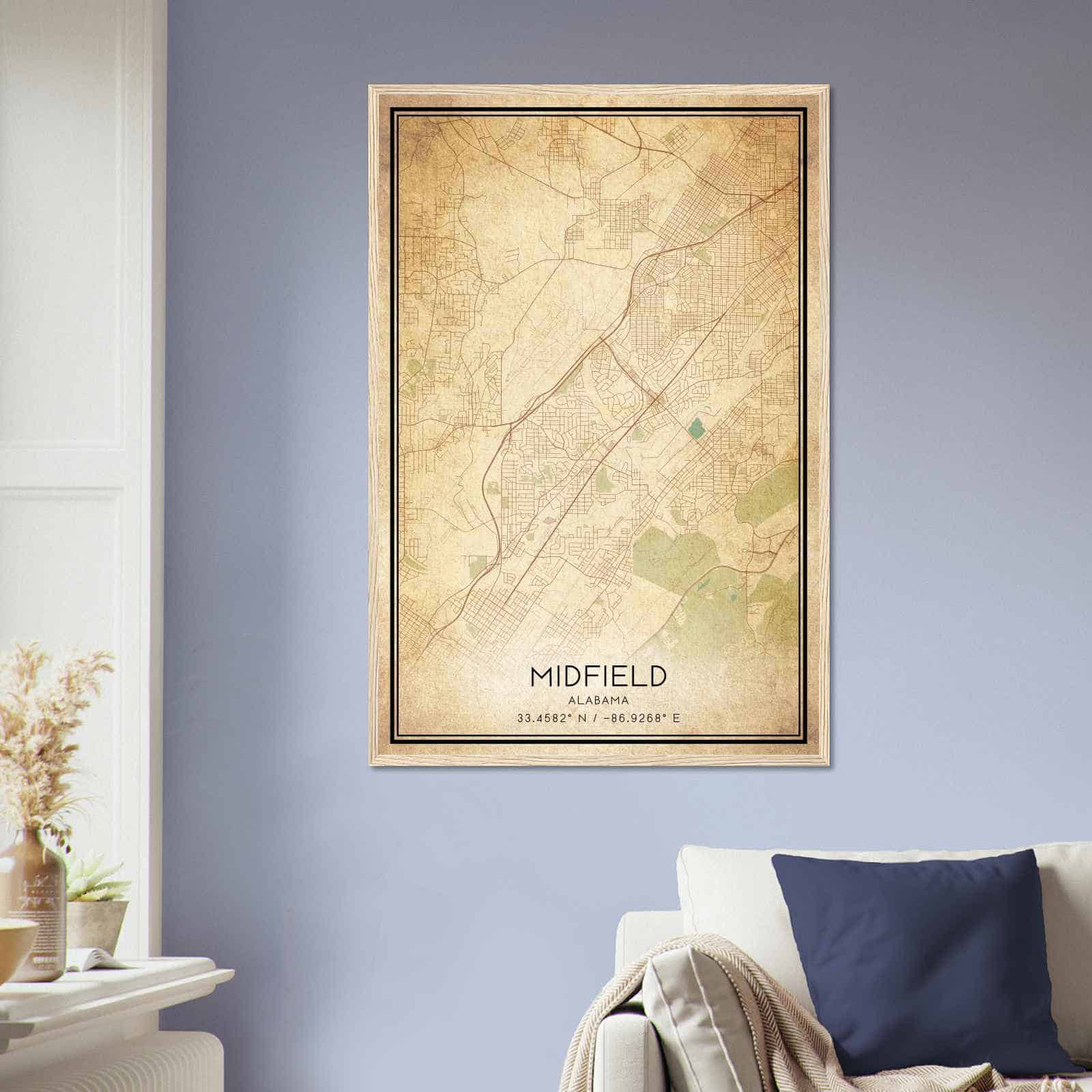 Deerfield Kansas Map Poster, Modern Home Decor Wall Art Print (Copy)