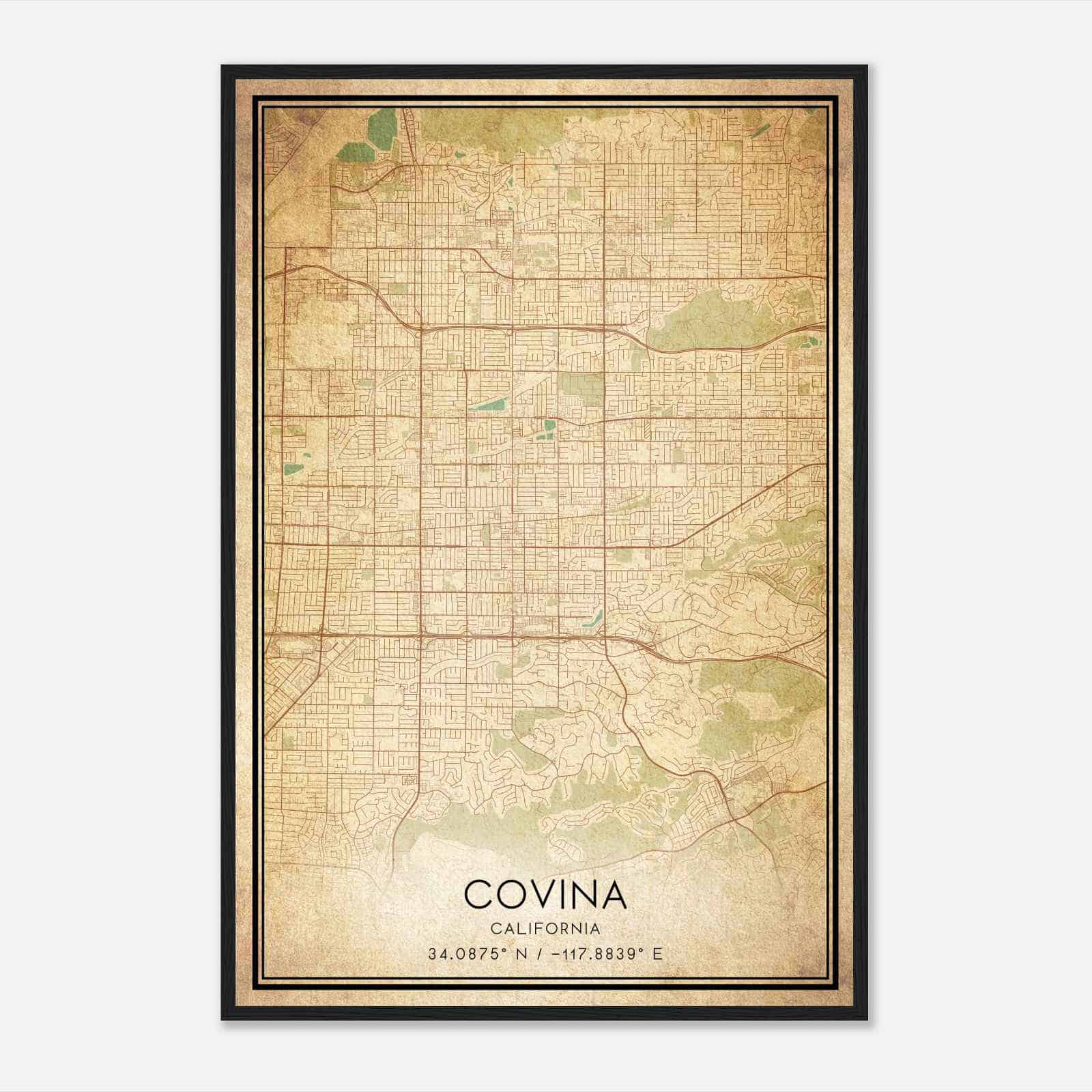 Vintage Covina California Map Poster, Modern Home Decor Wall Art Print Vintage Covina California Map Poster, Modern Home Decor Wall Art Print