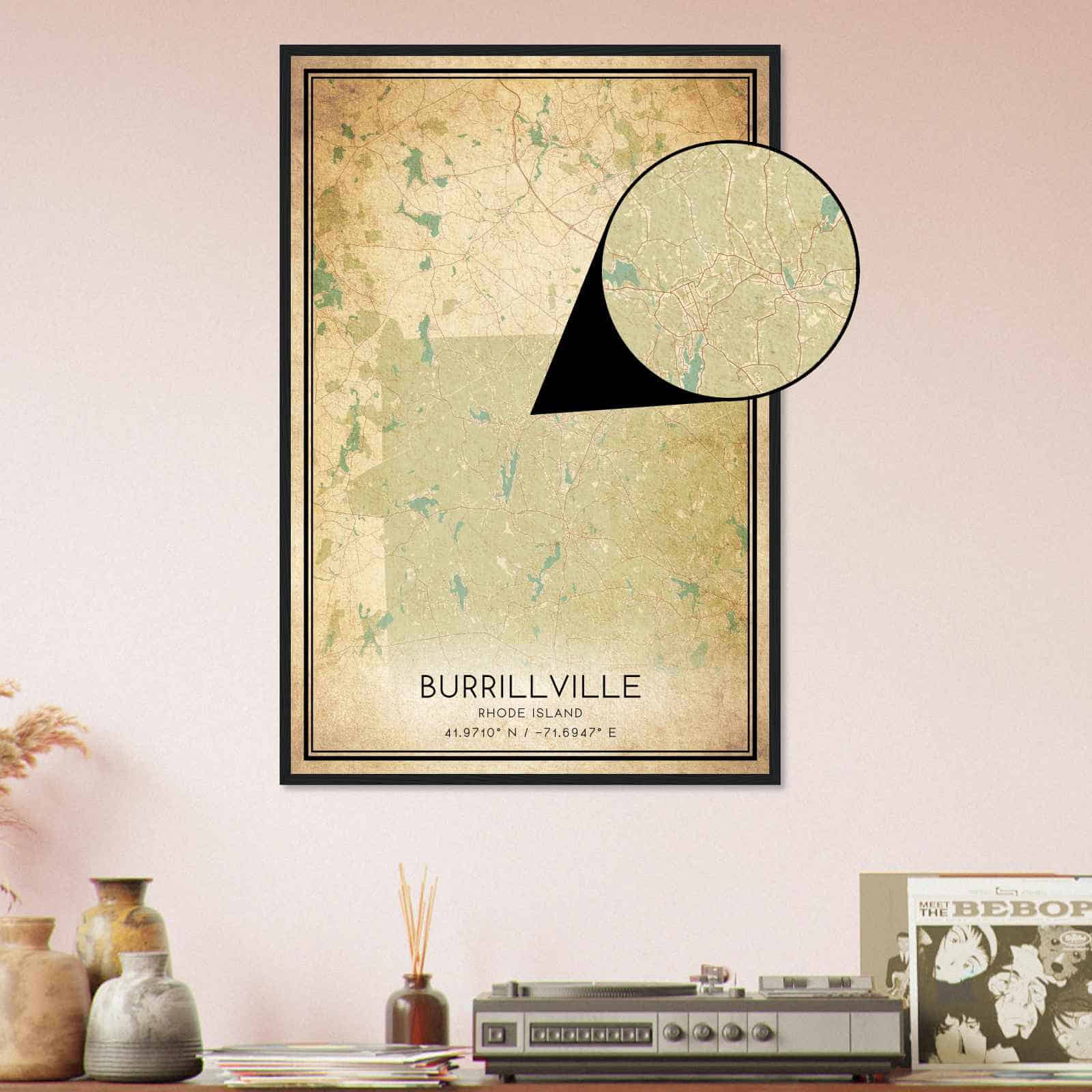 Deerfield Kansas Map Poster, Modern Home Decor Wall Art Print (Copy)