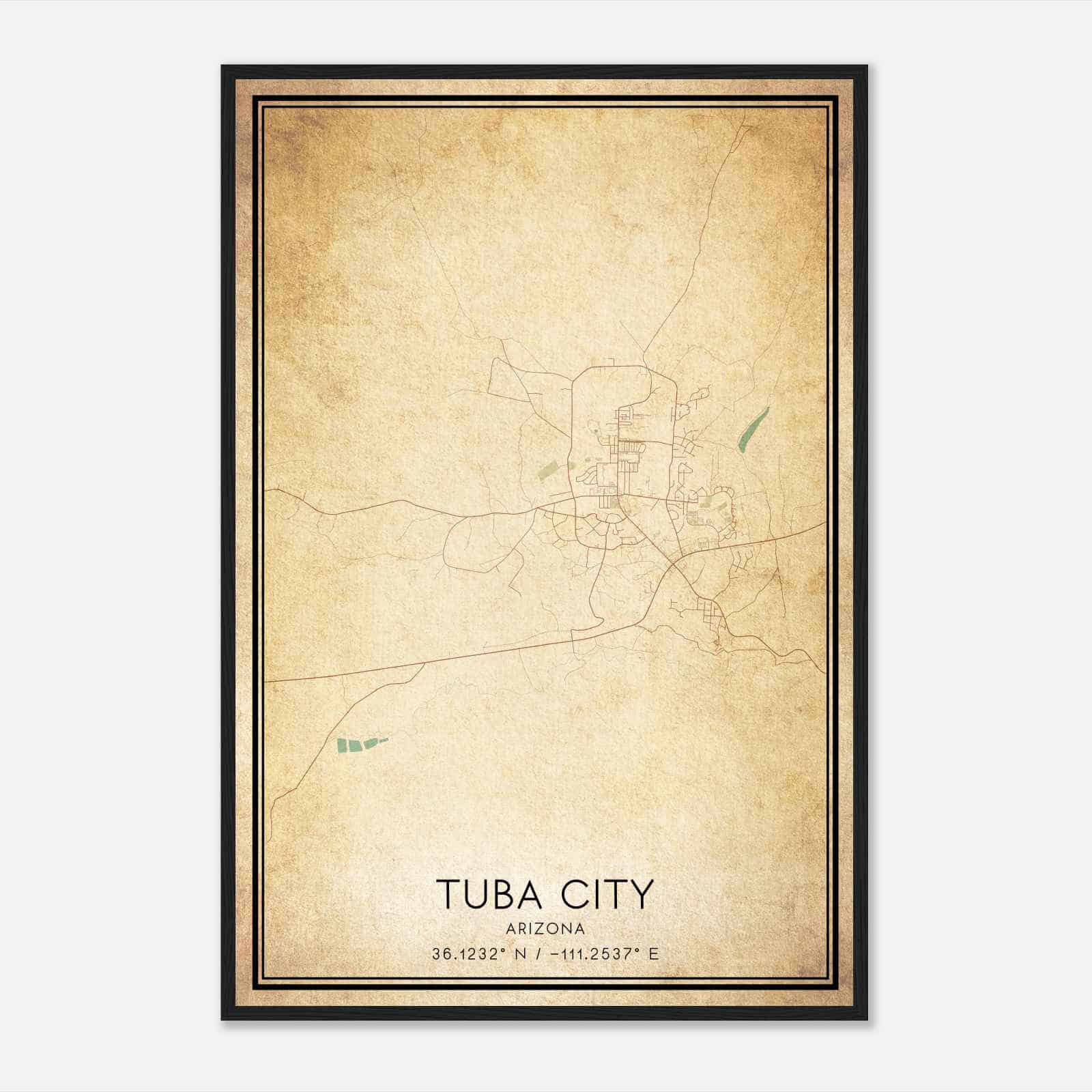 Vintage Tuba City Arizona Map Poster, Modern Home Decor Wall Art Print