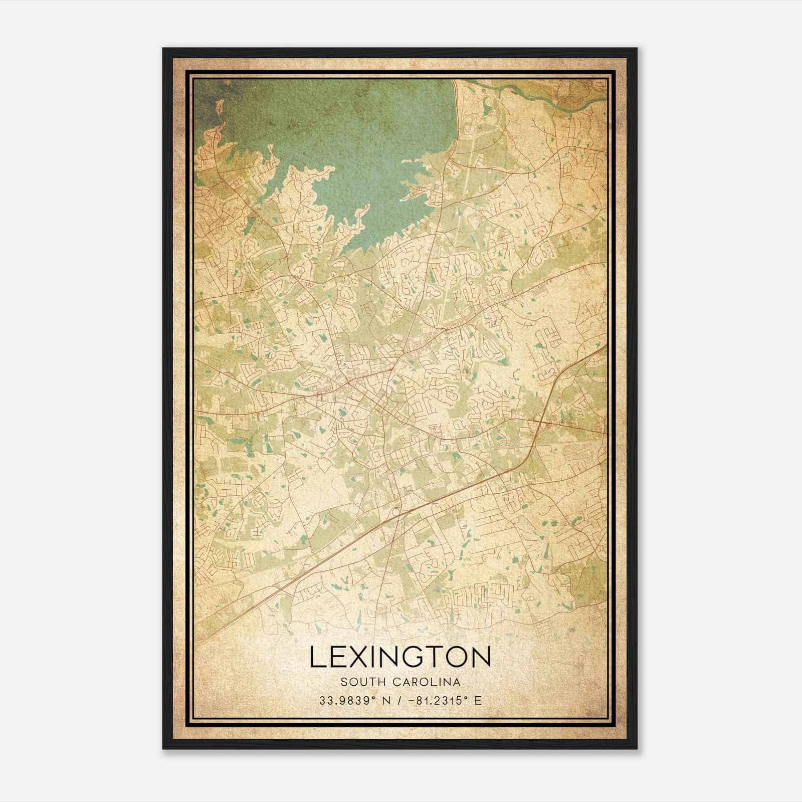 Vintage Lexington South Carolina Map Poster, Modern Home Decor Wall Art Print Vintage Lexington South Carolina Map Poster, Modern Home Decor Wall Art Print