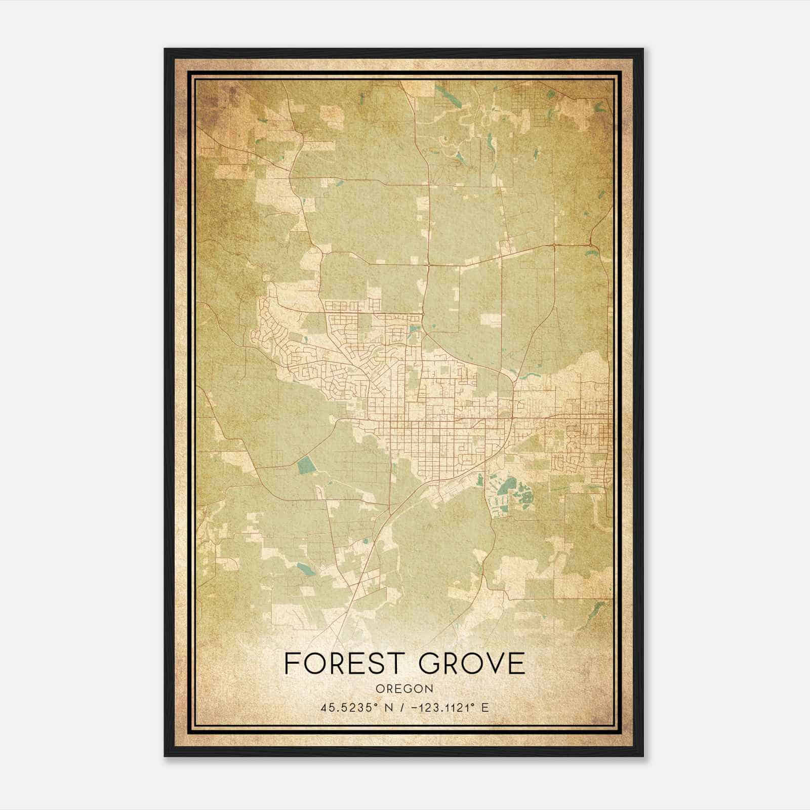 Vintage Forest Grove Oregon Map Poster, Modern Home Decor Wall Art Print Vintage Forest Grove Oregon Map Poster, Modern Home Decor Wall Art Print
