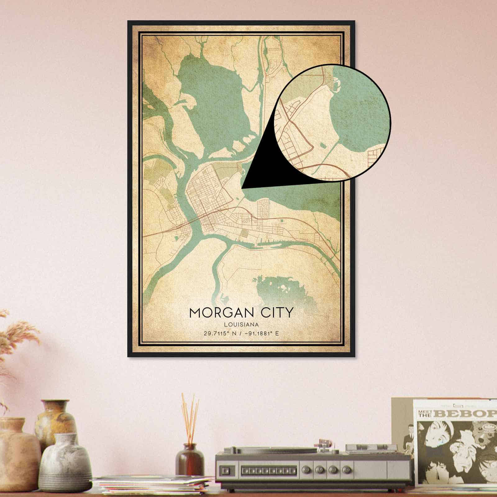 Deerfield Kansas Map Poster, Modern Home Decor Wall Art Print (Copy)