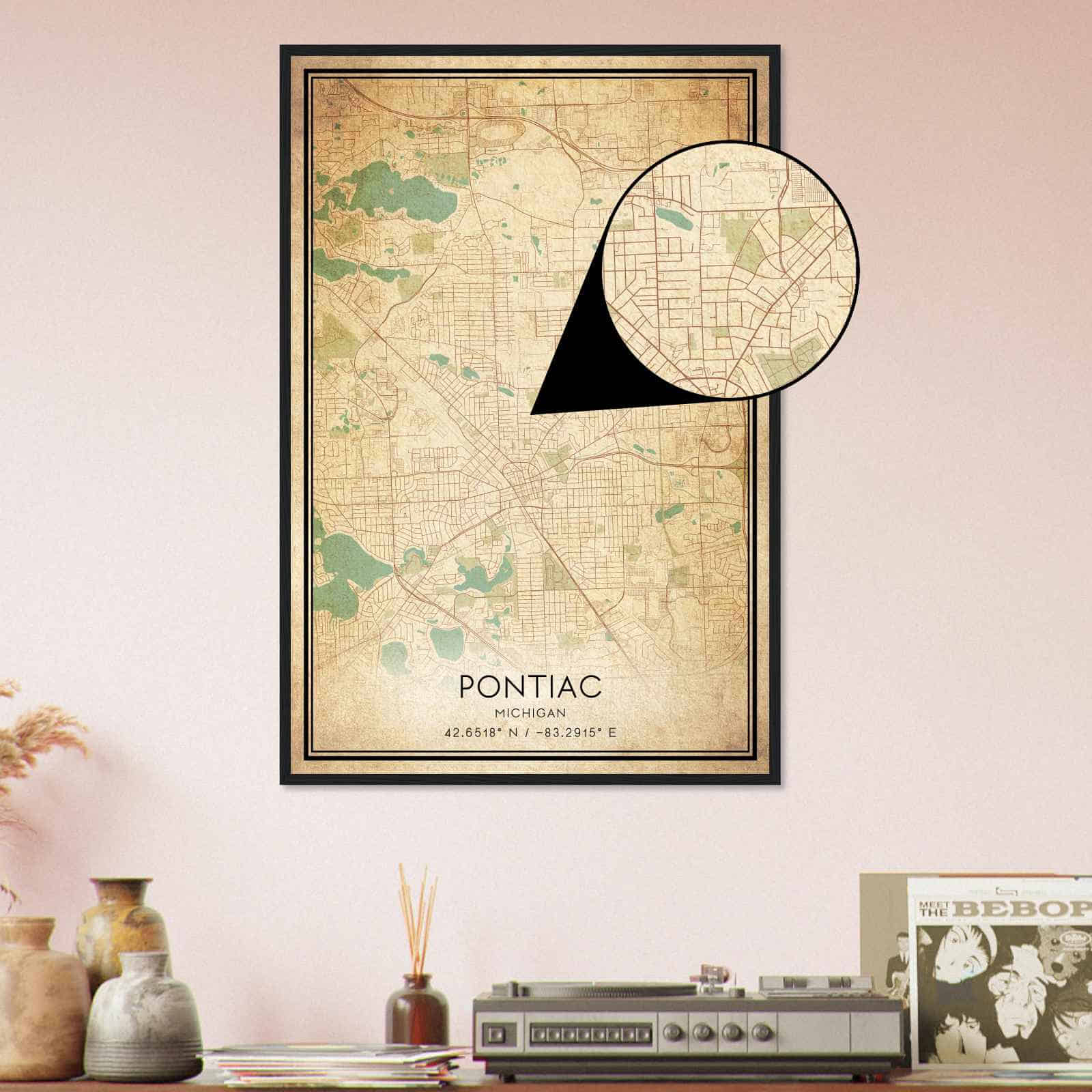 Deerfield Kansas Map Poster, Modern Home Decor Wall Art Print (Copy)