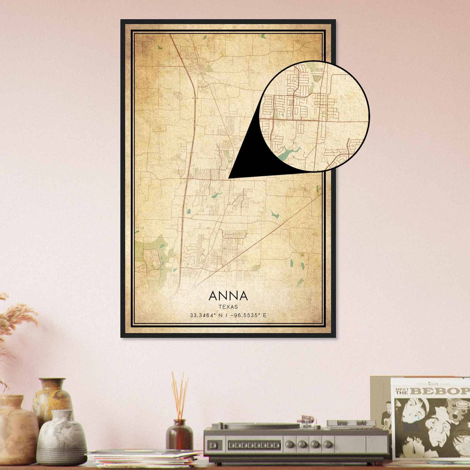 Deerfield Kansas Map Poster, Modern Home Decor Wall Art Print (Copy)